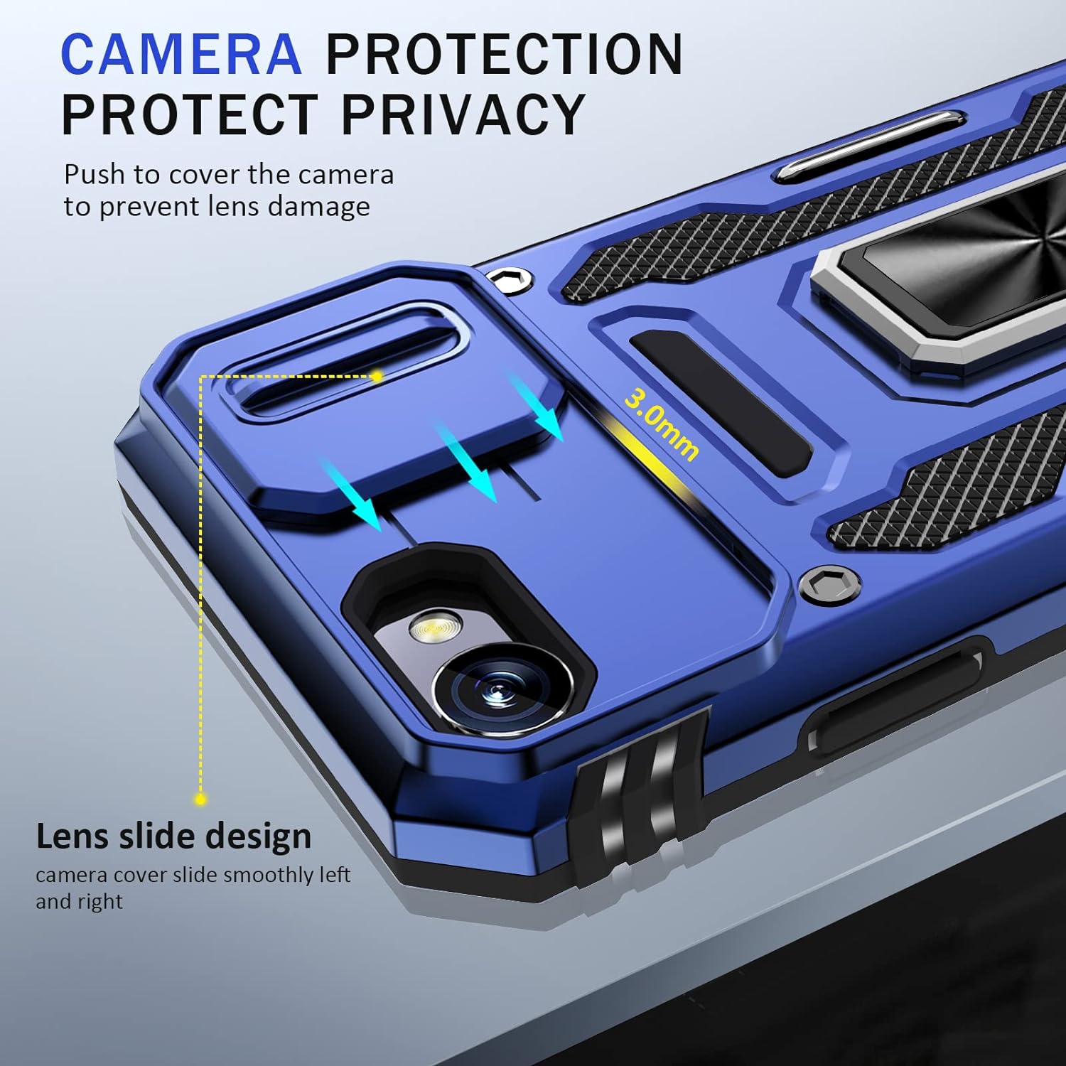 for iPhone SE 2020 Case, iPhone SE 2022 Case with Slide Camera Cover, iPhone 8 Case with Magnetic Kickstand