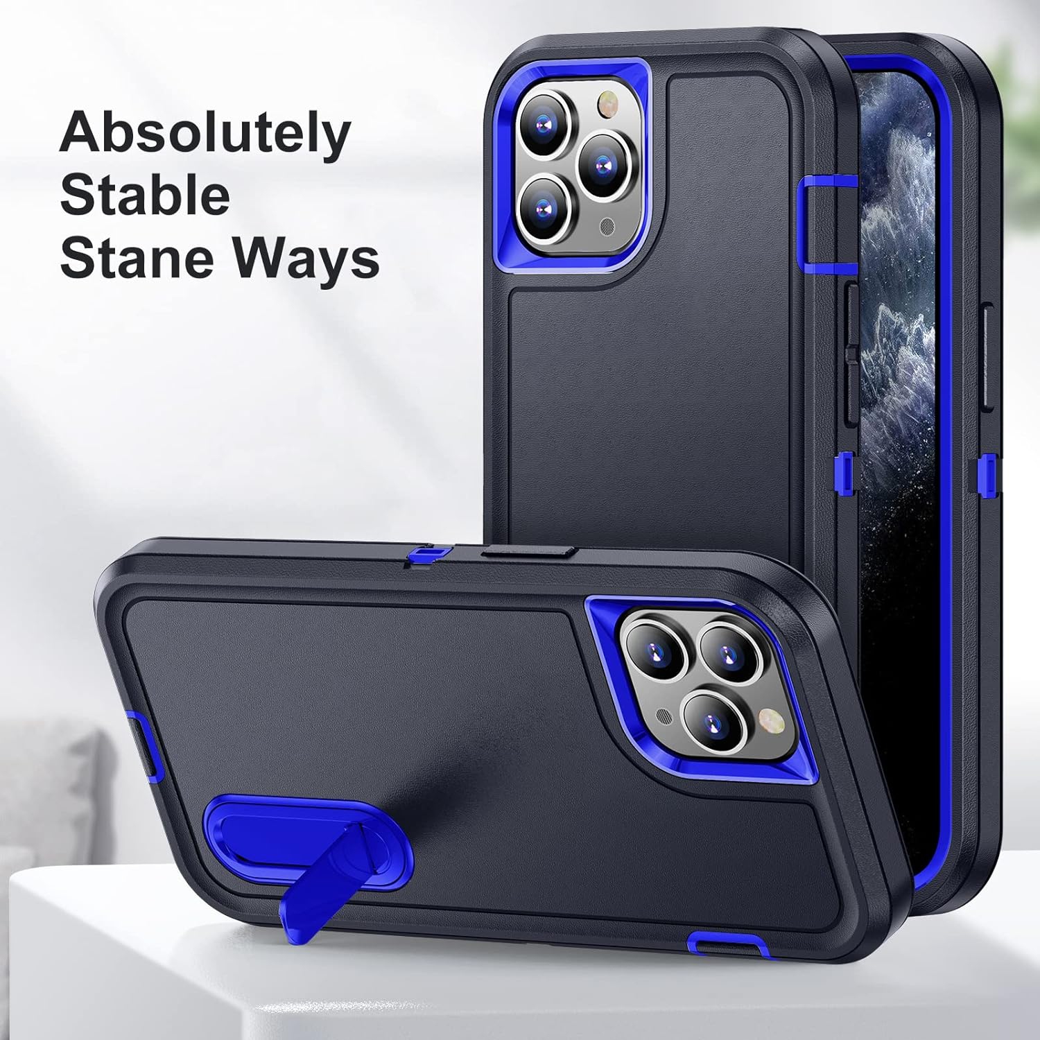 iPhone 11 Pro Max Case with Build-in Kickstand,Heavy Duty Protection Shockproof Anti-Scratch Rugged Protective