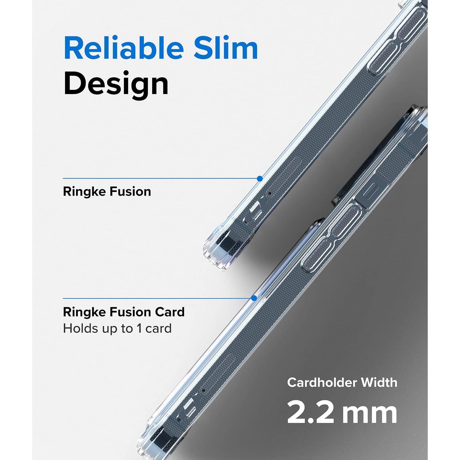 Fusion Card Compatible with iPhone 13 Pro Case Transparent Shockproof Bumper Cover with Built-in Card