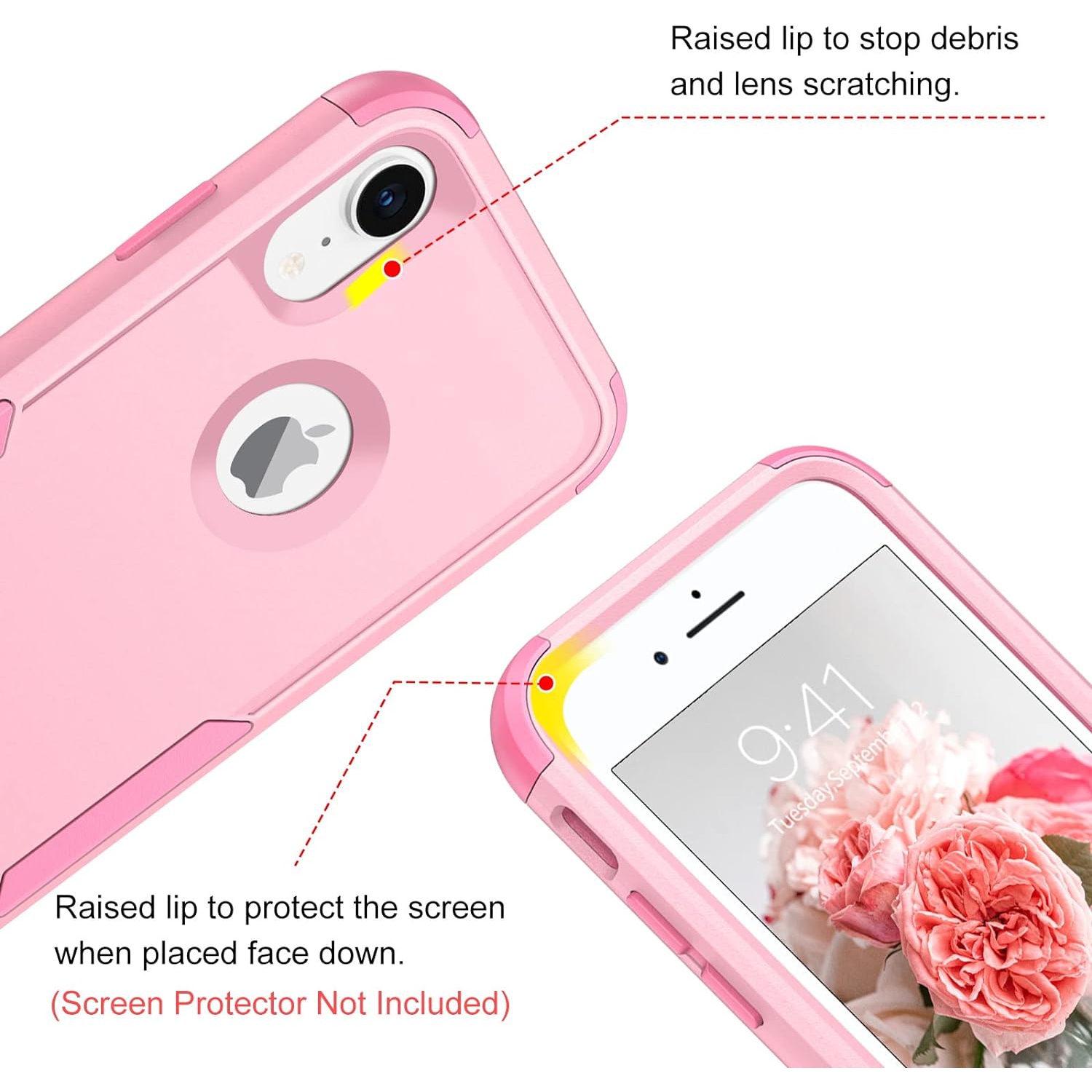 iPhone XR Case, iPhone XR Phone Case, Heavy Duty 3 in 1 Hybrid Hard PC Soft TPU Bumper Rugged Full Body