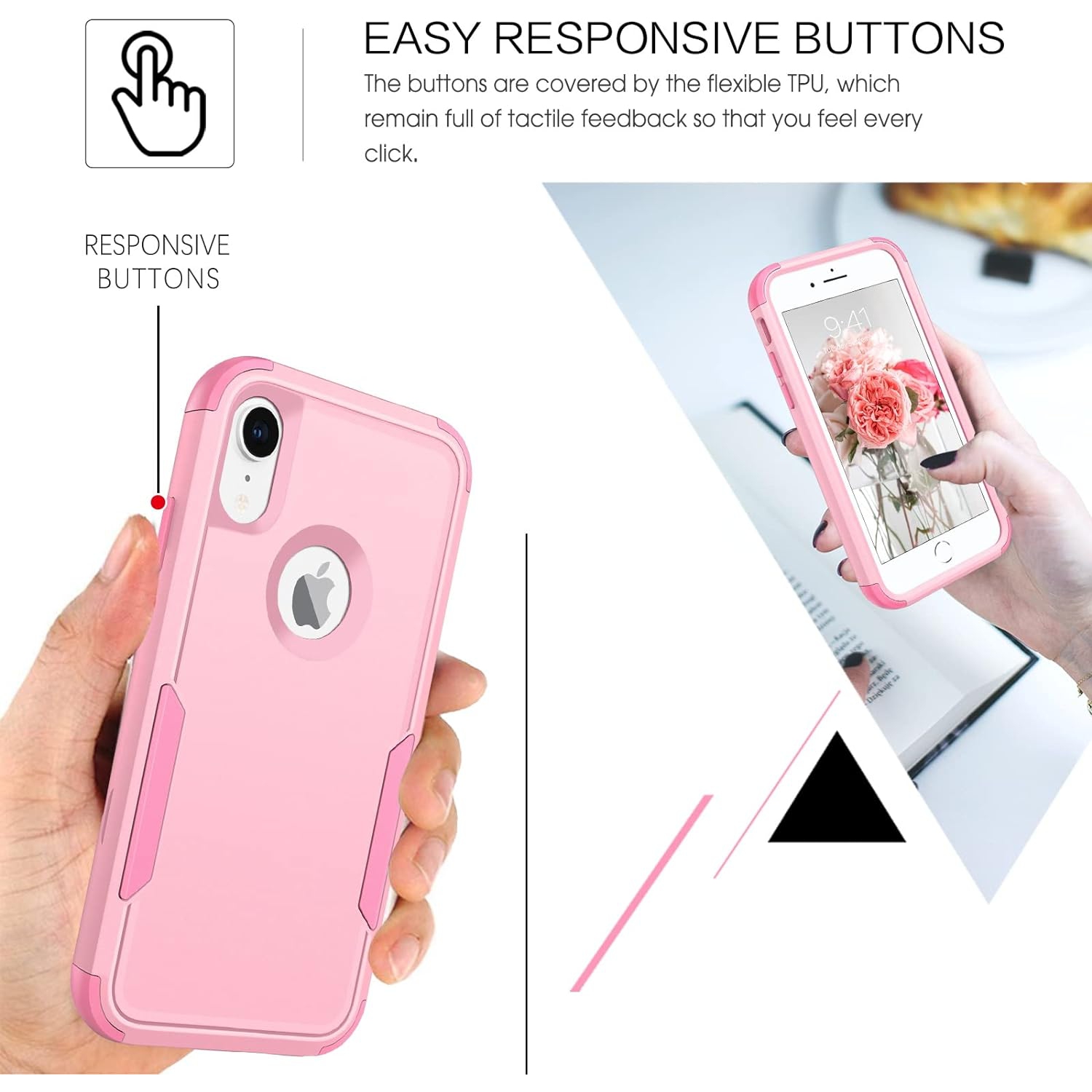 iPhone XR Case, iPhone XR Phone Case, Heavy Duty 3 in 1 Hybrid Hard PC Soft TPU Bumper Rugged Full Body