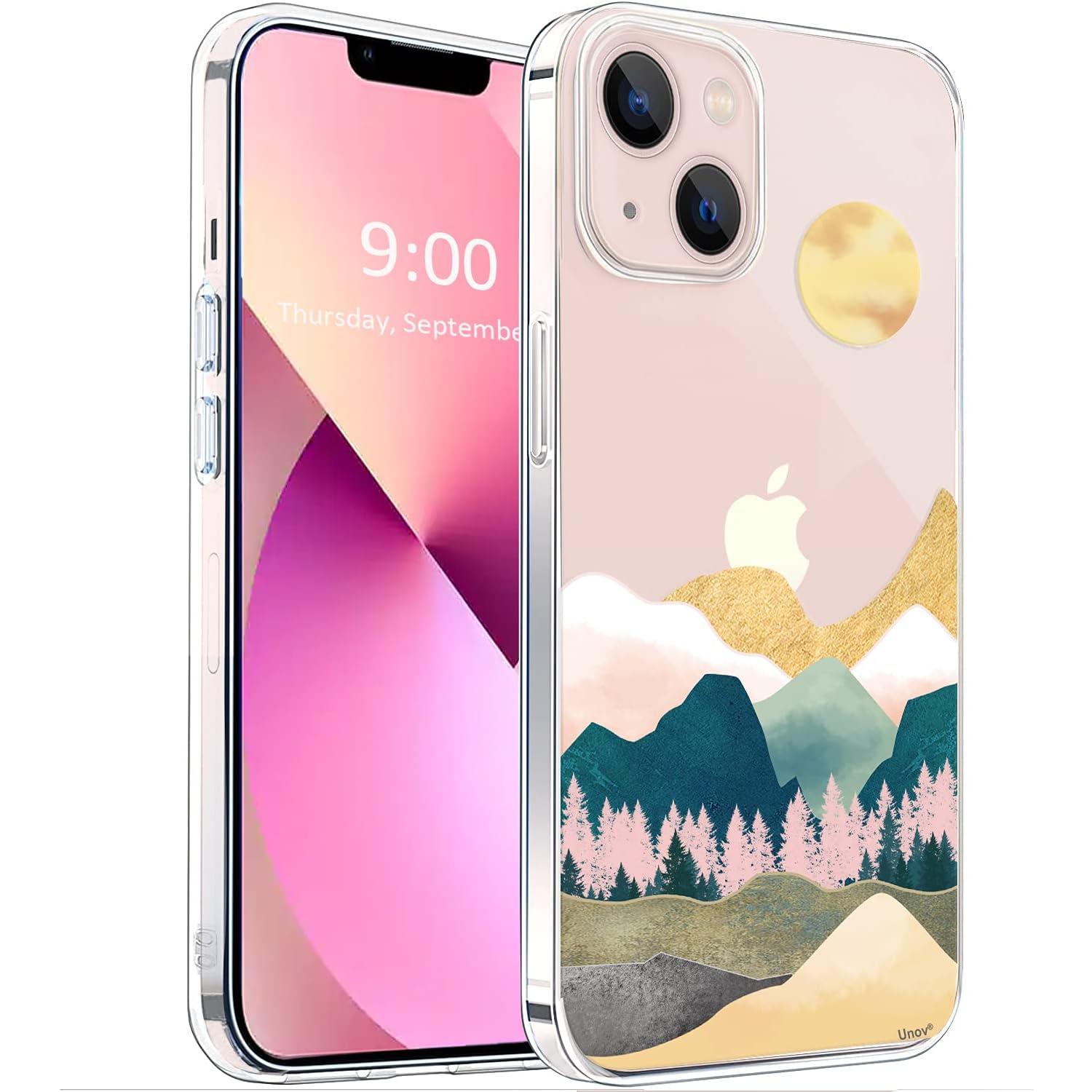 Case Compatible with iPhone 13 Mini Case Clear with Design Embossed Pattern Soft TPU Bumper Slim Protective 5.4