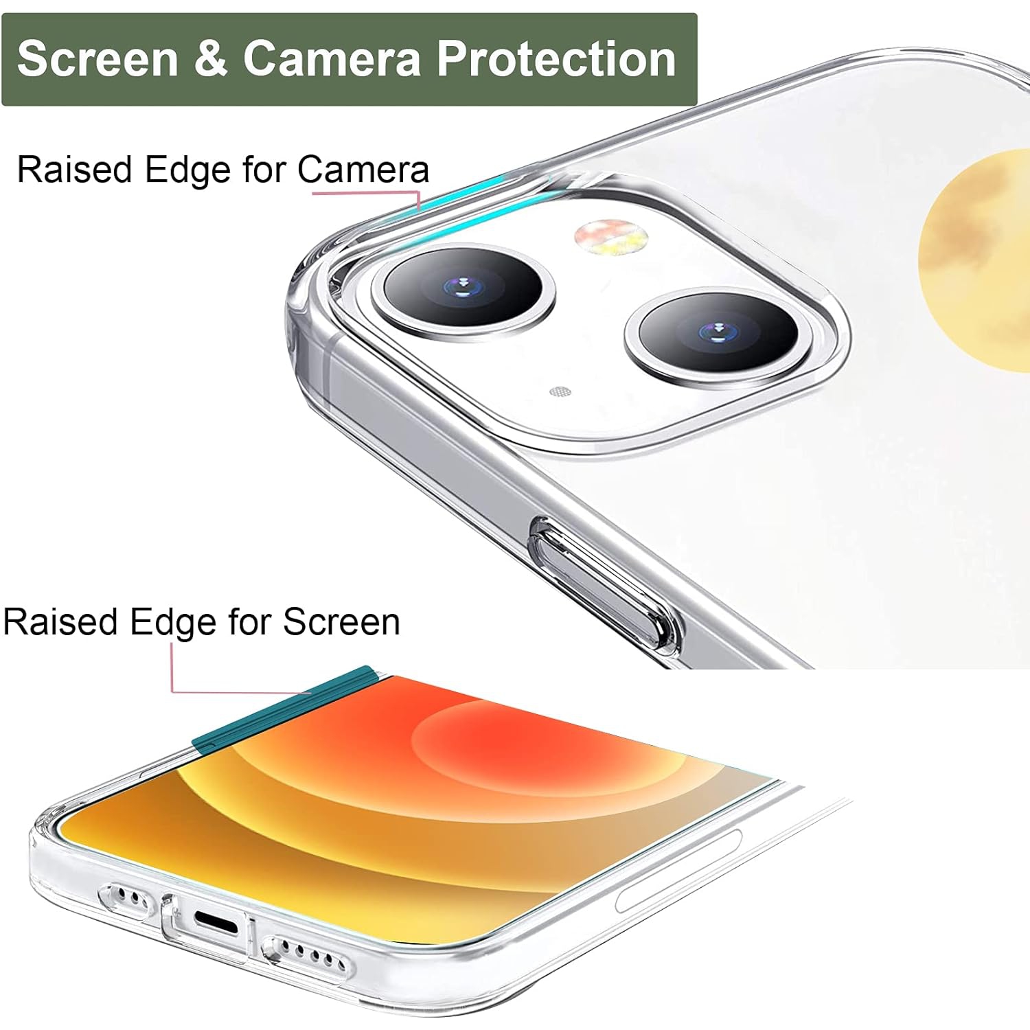 Case Compatible with iPhone 13 Mini Case Clear with Design Embossed Pattern Soft TPU Bumper Slim Protective 5.4