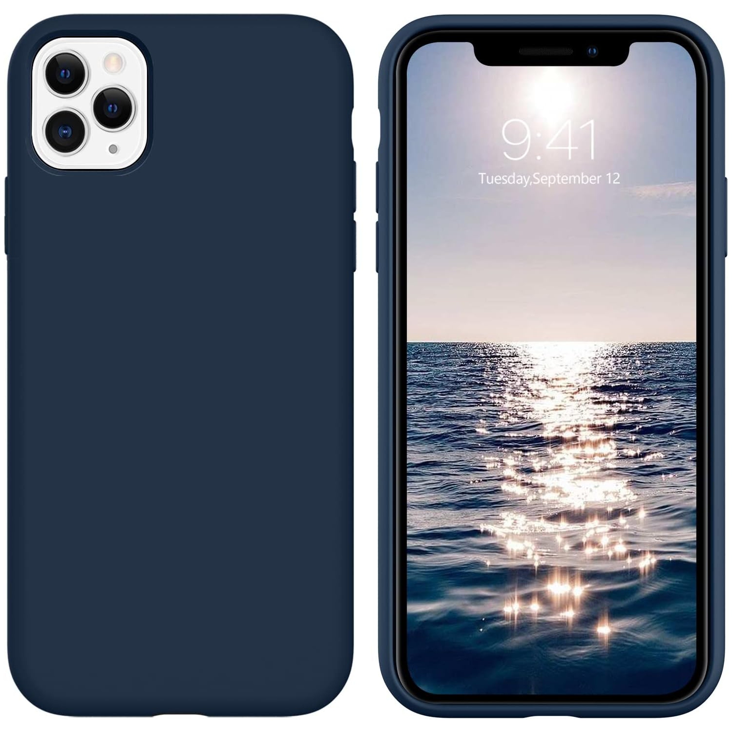 iPhone 11 Pro Case, Liquid Silicone Soft Gel Rubber Slim Cover with Microfiber Cloth Lining Shockproof Anti