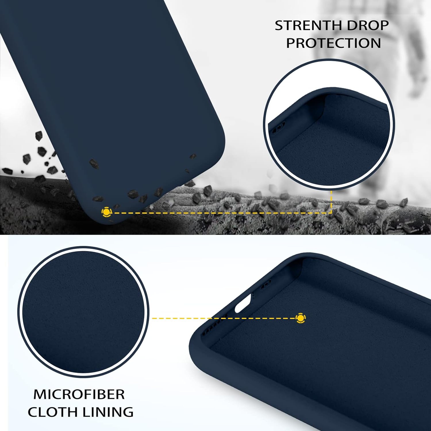 iPhone 11 Pro Case, Liquid Silicone Soft Gel Rubber Slim Cover with Microfiber Cloth Lining Shockproof Anti