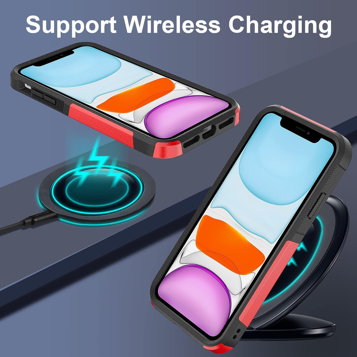 Hualele [5 in 1] iPhone 11 Case, [10 FT Military Dropproof] [2+Tempered Glass Screen, 2+Tempered Camera Lens Protector]