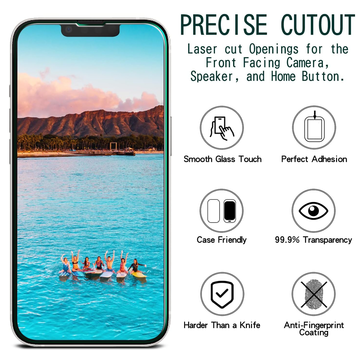 [2 Pack] Screen Protector for iPhone 13 Pro Max 6.7-inch HD Tempered Glass, Anti Scratch, Bubble Free, Case