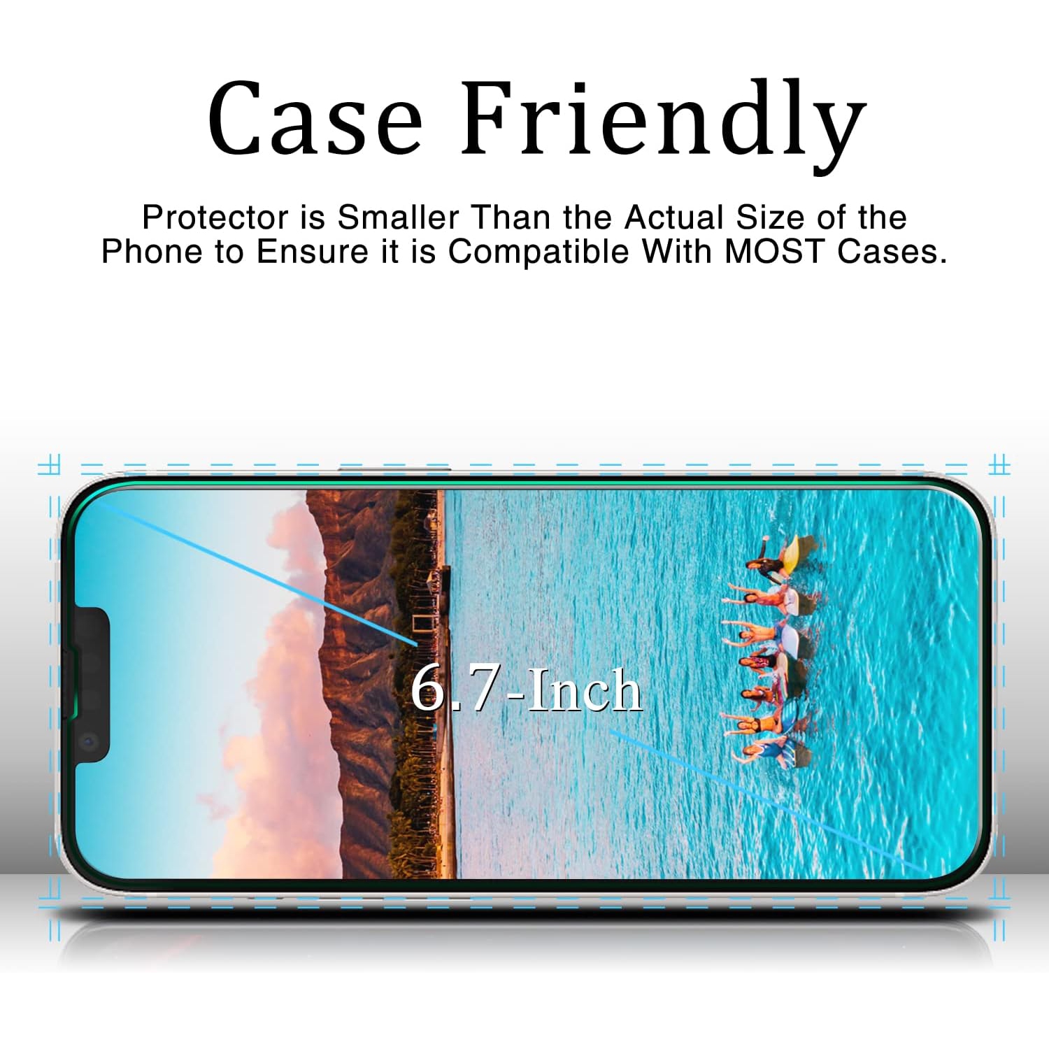 [2 Pack] Screen Protector for iPhone 13 Pro Max 6.7-inch HD Tempered Glass, Anti Scratch, Bubble Free, Case