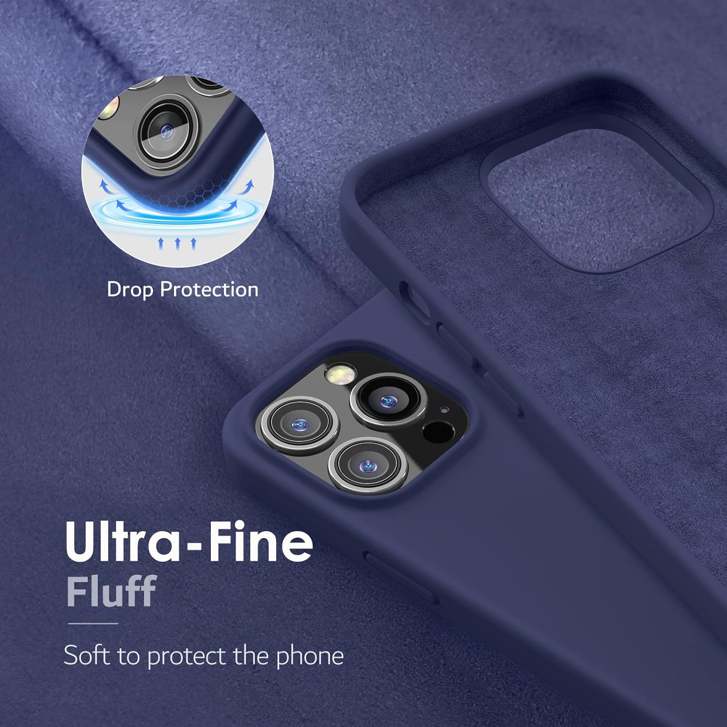 [5 in 1] Case for iPhone 13 Pro Case, Silicone Shockproof Case with 2 Pack Screen Protector, Raised Lip