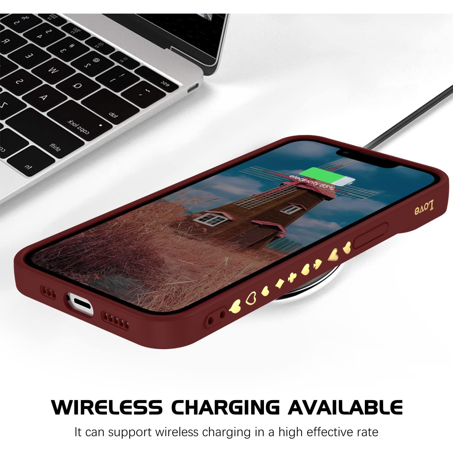 iPhone 13 Case, iPhone 13 Phone Case Cute Plated Love Heart Cover for Women Girls Slim Thin Lightweight