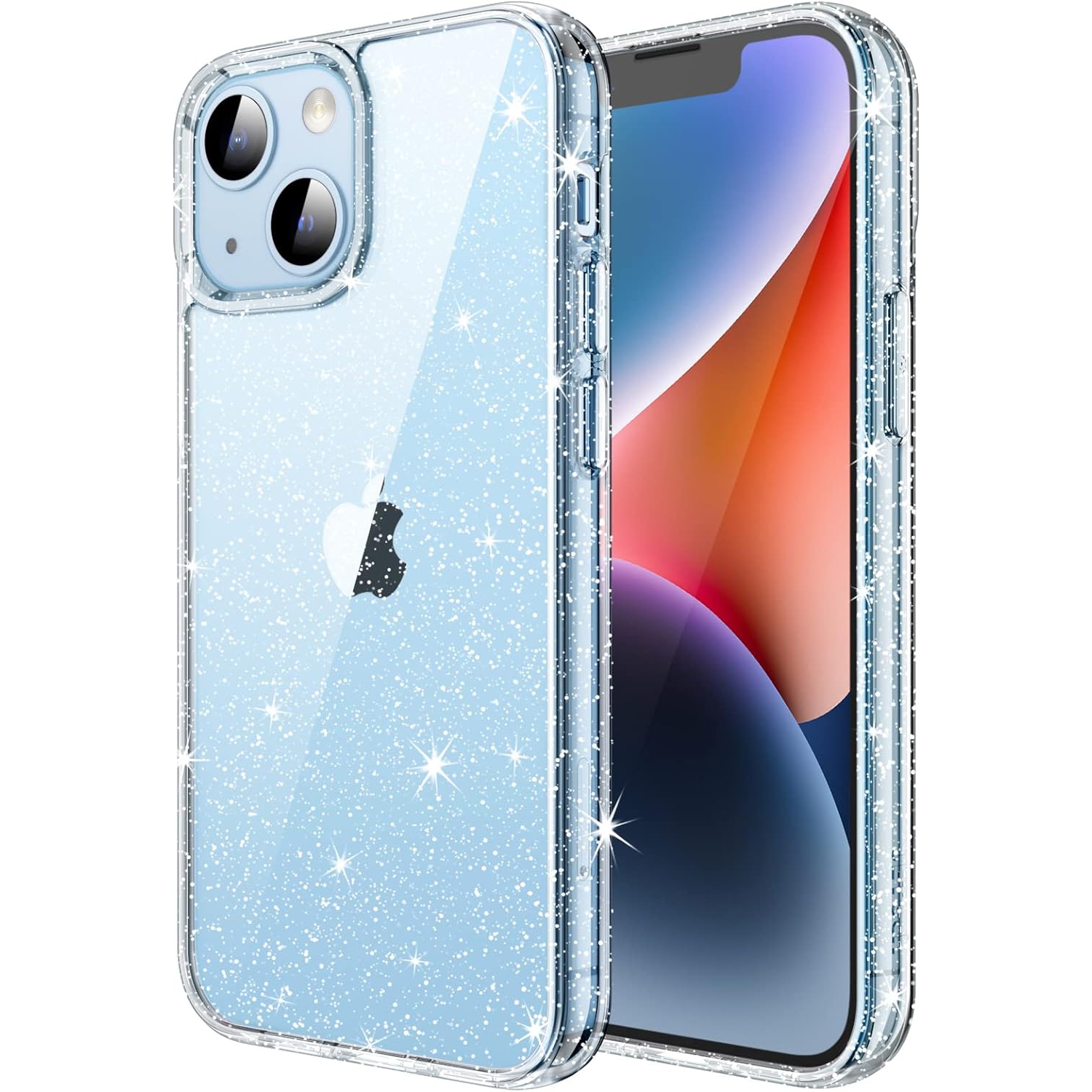 Glitter Case for iPhone 14 6.1-Inch, Bling Sparkle Shockproof Phone Bumper Cover, Cute Sparkly for Women