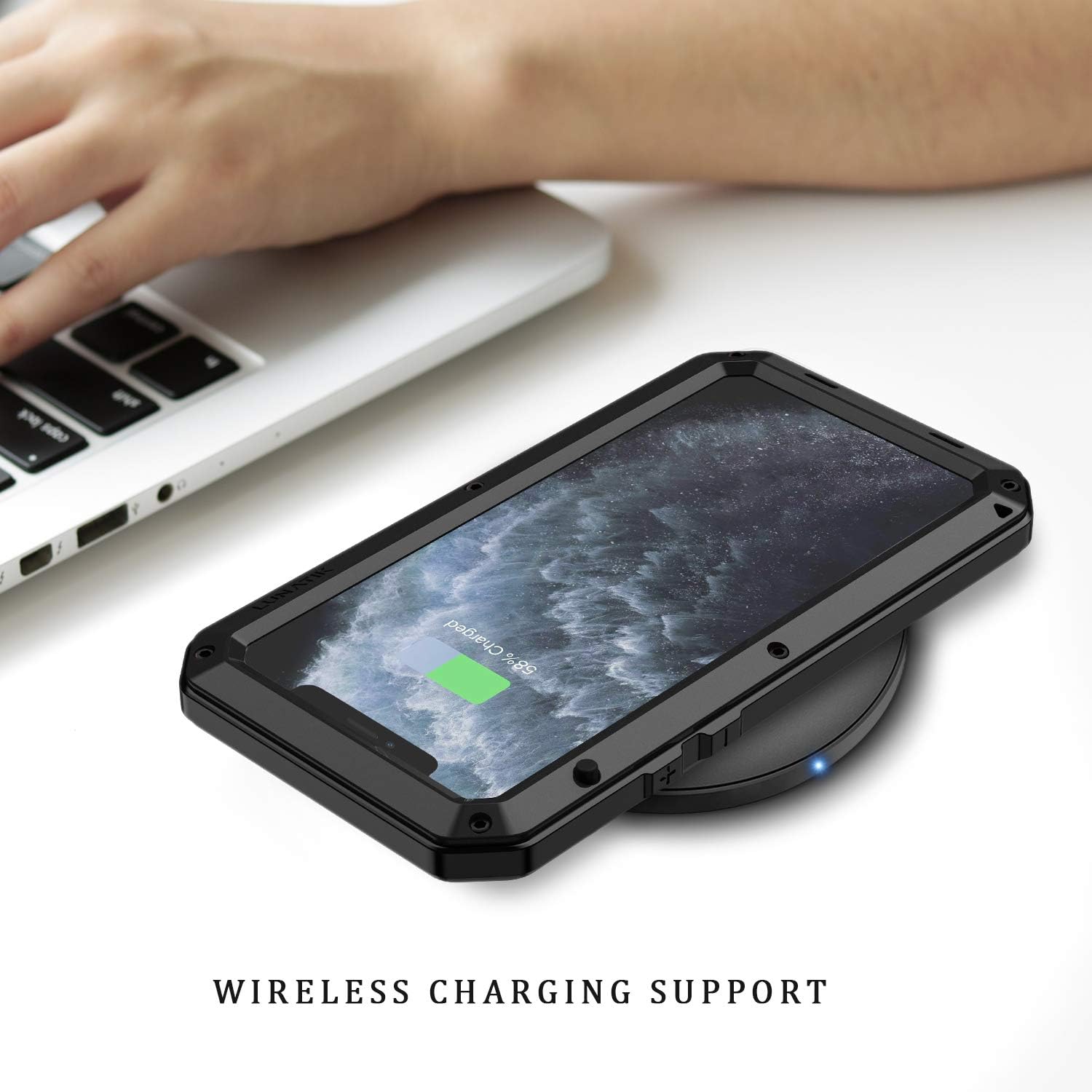 iPhone 11 Pro Max Case, Heavy Duty Shockproof [Tough Armour] Metal Case with Built-in Screen Protector, 360