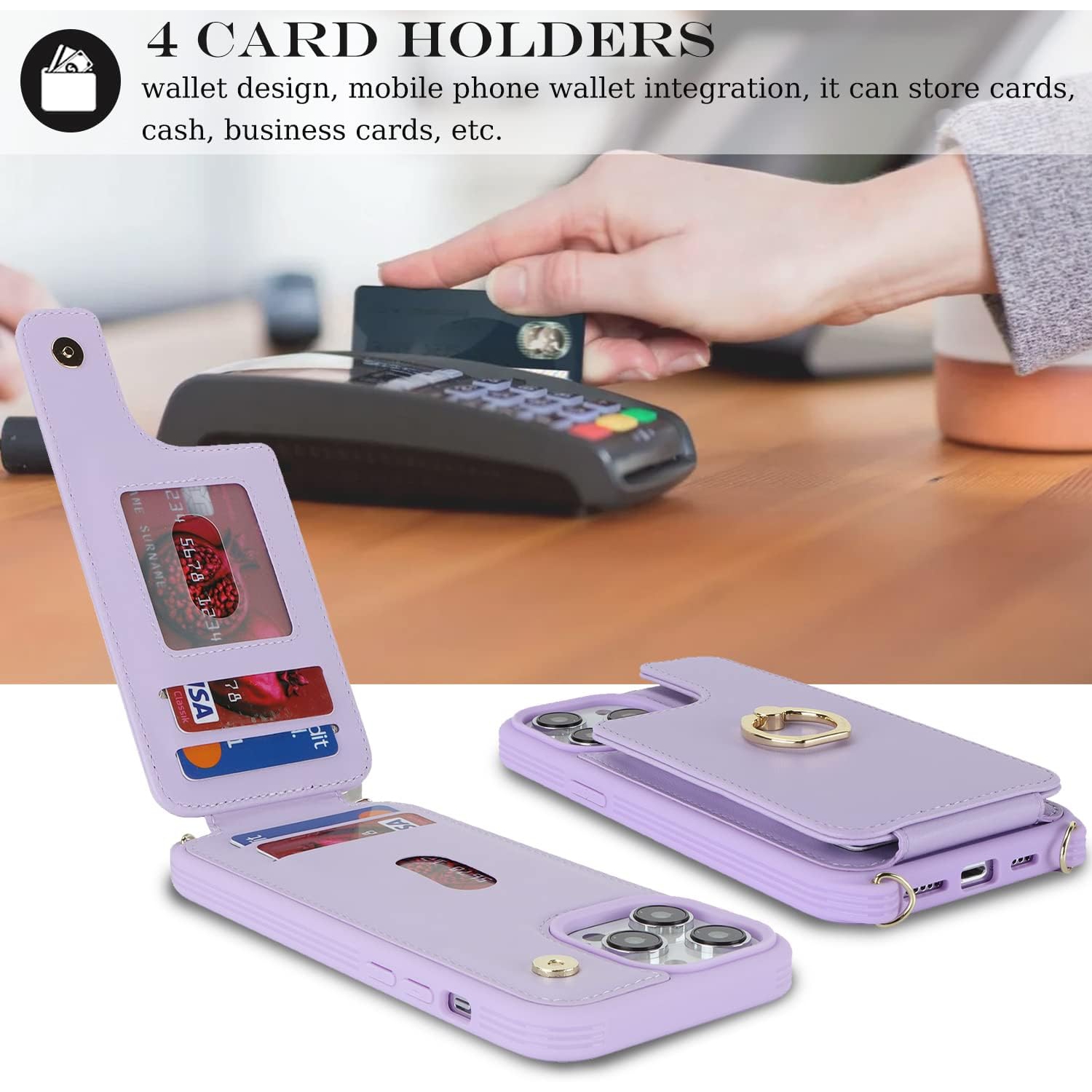 Etui – Sac à bandoulière iPhone 14 Pro Max, étui pour iPhone 14 Pro Max avec porte-carte pour femmes, Coque iPhone 14