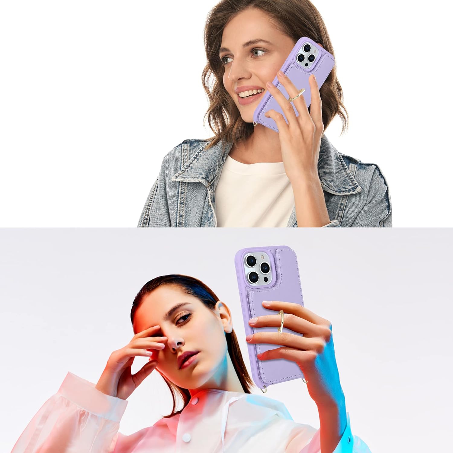 Etui – Sac à bandoulière iPhone 14 Pro Max, étui pour iPhone 14 Pro Max avec porte-carte pour femmes, Coque iPhone 14