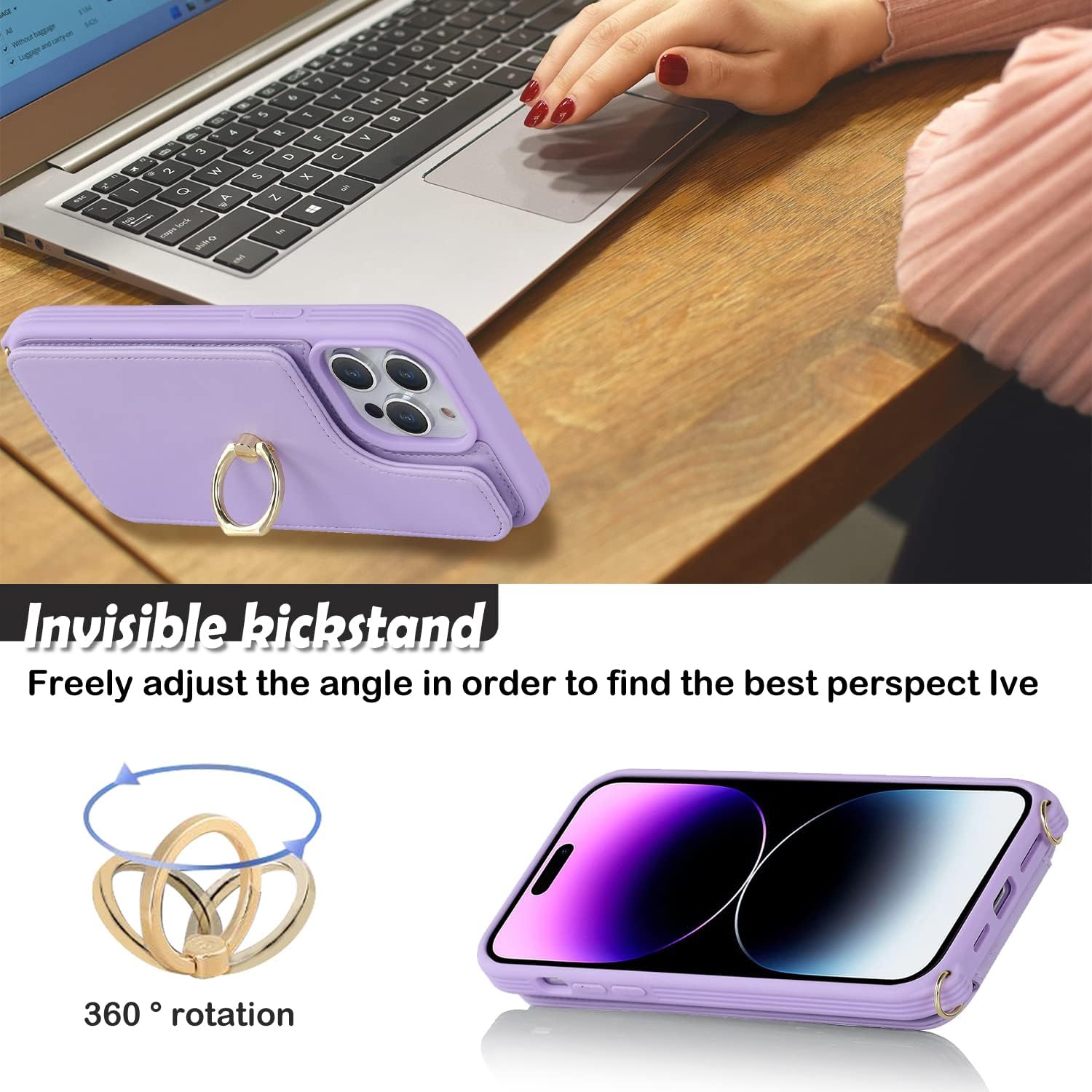 Etui – Sac à bandoulière iPhone 14 Pro Max, étui pour iPhone 14 Pro Max avec porte-carte pour femmes, Coque iPhone 14