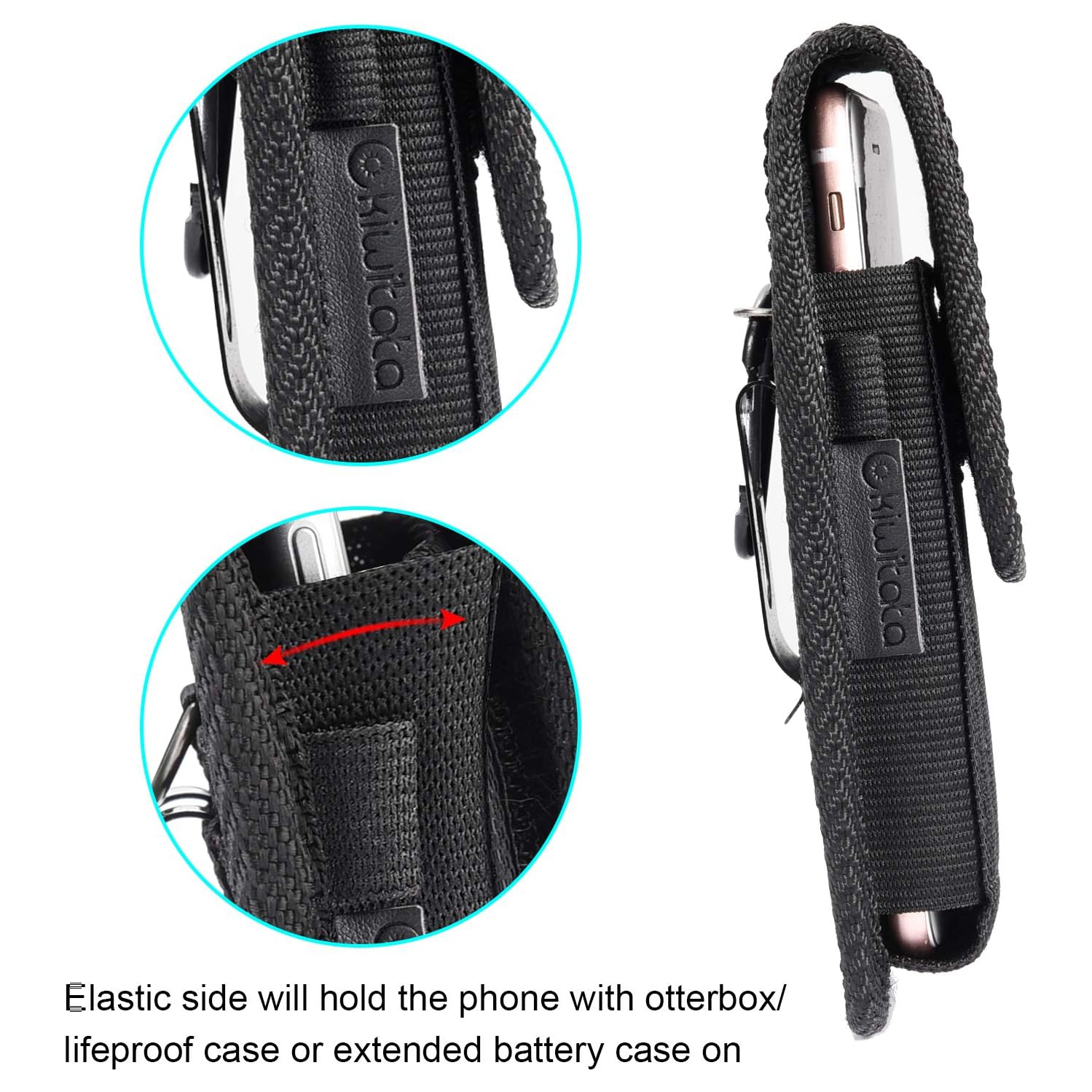 Cell Phone Nylon Belt Case for iPhone 13 Pro Max 14 Pro, kiwitatá Rugged Pouch Holster Holder Case for iPhone 14 Pro