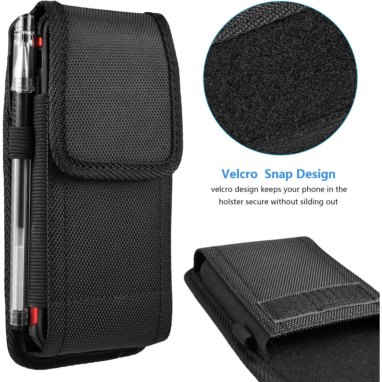 Cell Phone Nylon Belt Case for iPhone 13 Pro Max 14 Pro, kiwitatá Rugged Pouch Holster Holder Case for iPhone 14 Pro