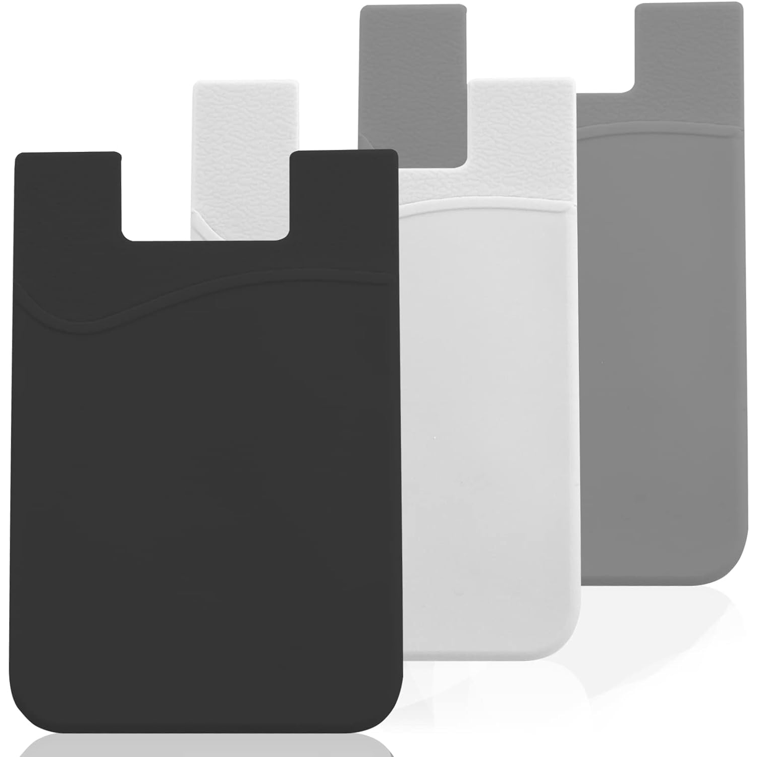 Porte-cartes pour téléphone adhésif pour étui pour téléphone, pochette en silicone pour cartes d’identité d’entreprise à l’arrière de iPhone, Android