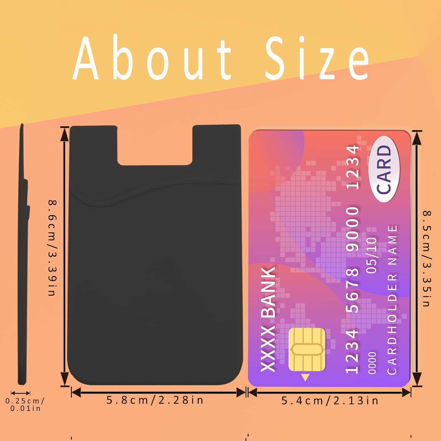 Porte-cartes pour téléphone adhésif pour étui pour téléphone, pochette en silicone pour cartes d’identité d’entreprise à l’arrière de iPhone, Android