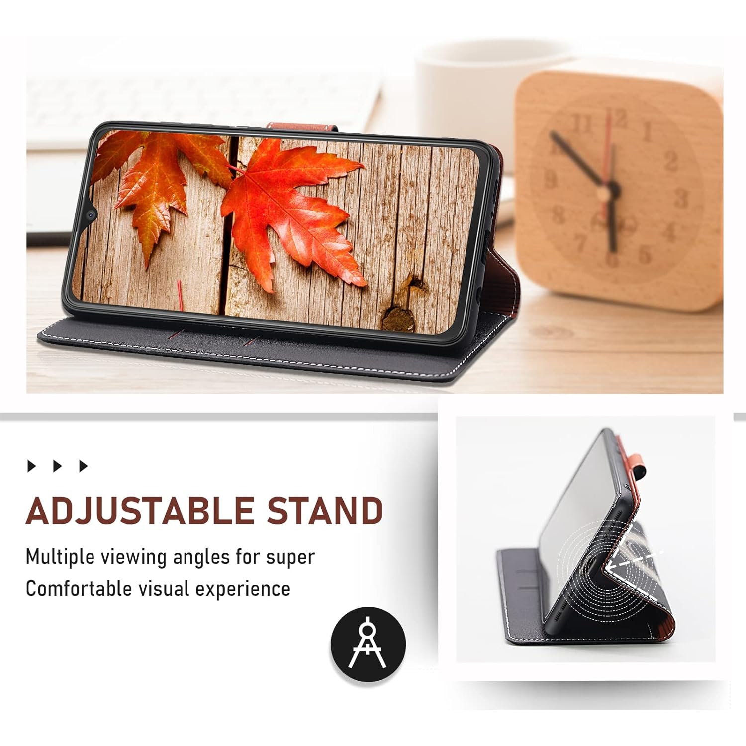 Wallet Case for iPhone X/XS, RFID Card Slot Holder, Shock Resistant TPU Inner Shell and Leather Flip Cover