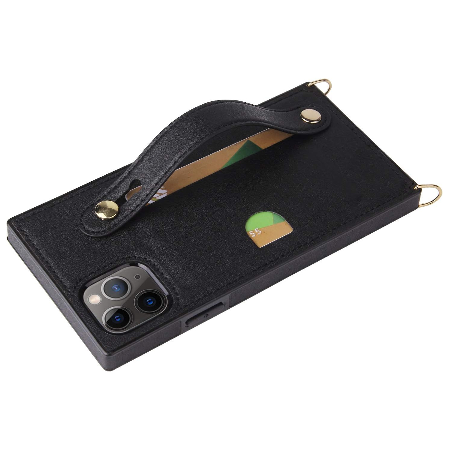 for iPhone 11 Pro Max Wallet Case for Women,Removable Adjustable Strap Crossbody Card Holders Cover Neck Strap