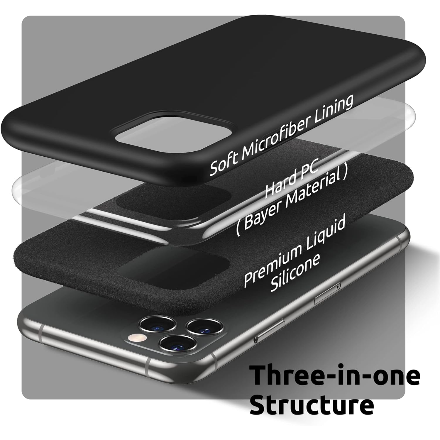 Silicone Case for iPhone 11 Pro Max Case, Liquid Silicone Protective Phone Case Cover (Full Body, Soft Case