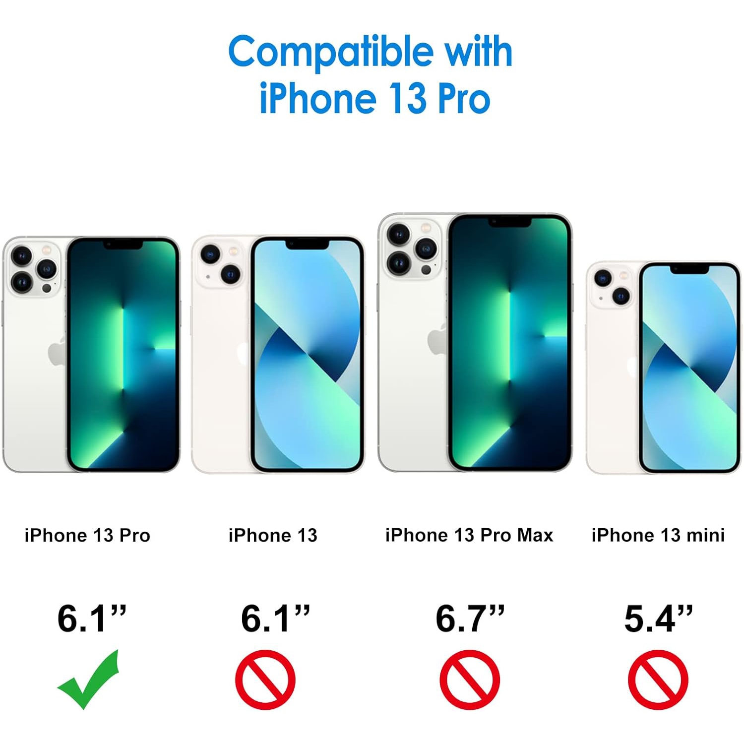 Silicone Case Compatible with iPhone 13 Pro 6.1-Inch, Silky-Soft Touch Full-Body Protective Case, Shockproof