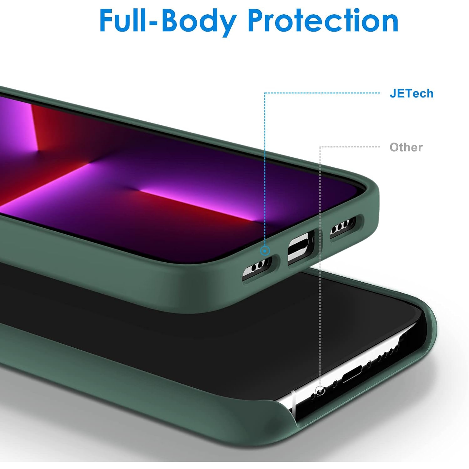 Silicone Case Compatible with iPhone 13 Pro 6.1-Inch, Silky-Soft Touch Full-Body Protective Case, Shockproof