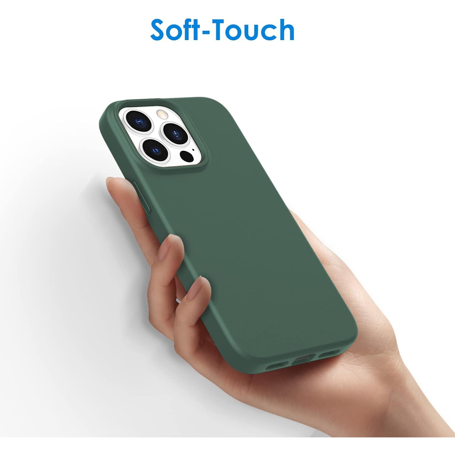Silicone Case Compatible with iPhone 13 Pro 6.1-Inch, Silky-Soft Touch Full-Body Protective Case, Shockproof