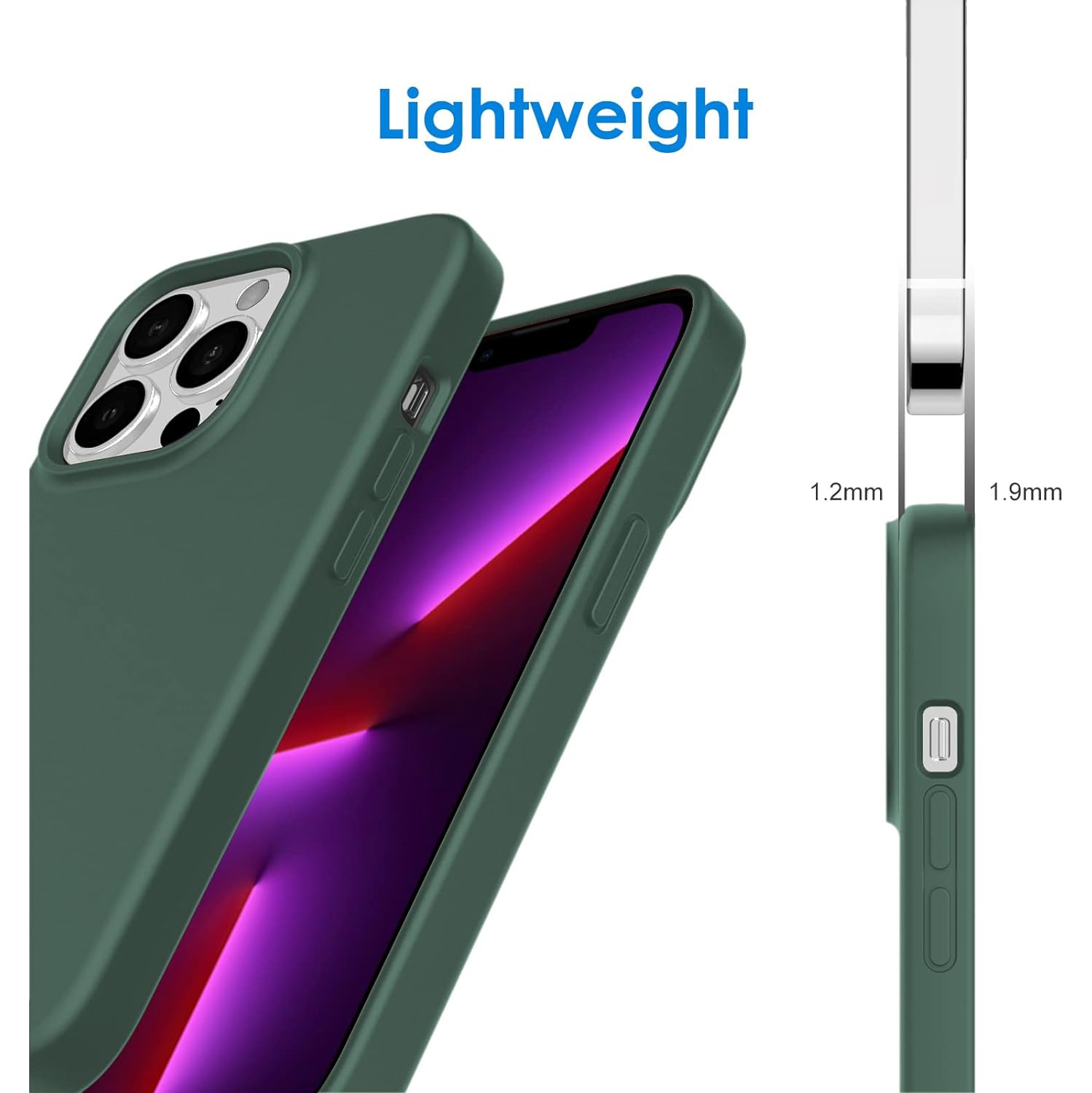 Silicone Case Compatible with iPhone 13 Pro 6.1-Inch, Silky-Soft Touch Full-Body Protective Case, Shockproof