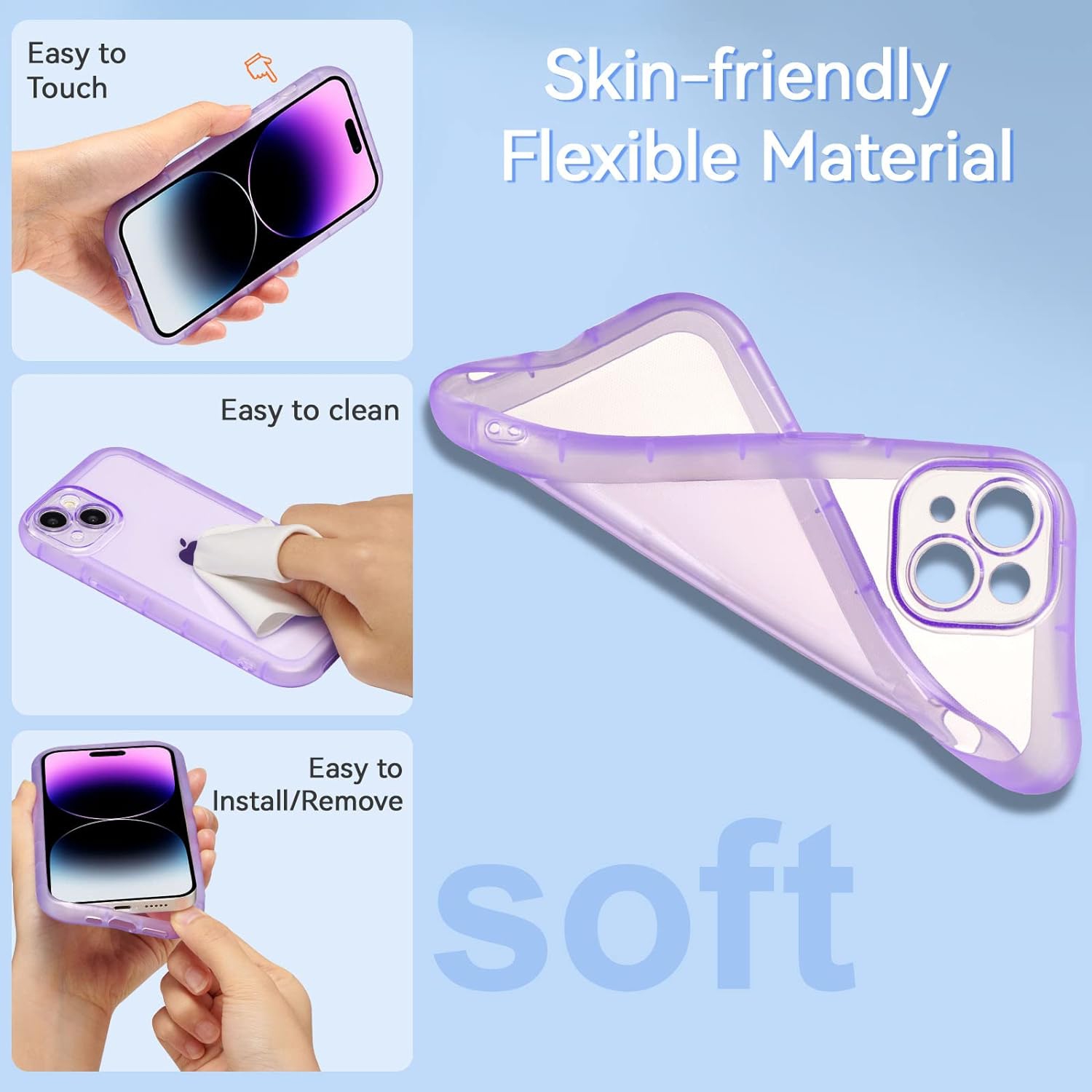 Case for iPhone 13/14 6.1 inch,Clear Mobile Phone Case Soft TPU Silicone Case Non-Yellowing Crystal Case