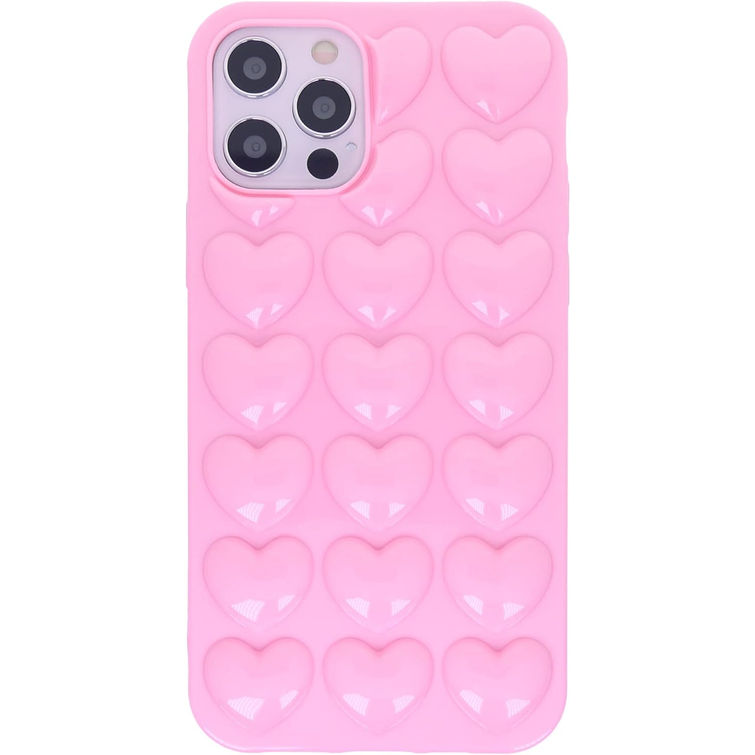 iPhone 12 Mini Case for Women, 3D Pop Bubble Heart Kawaii Gel Cover, Cute Girly for iPhone12 Mini 5.4 inch 2020 -