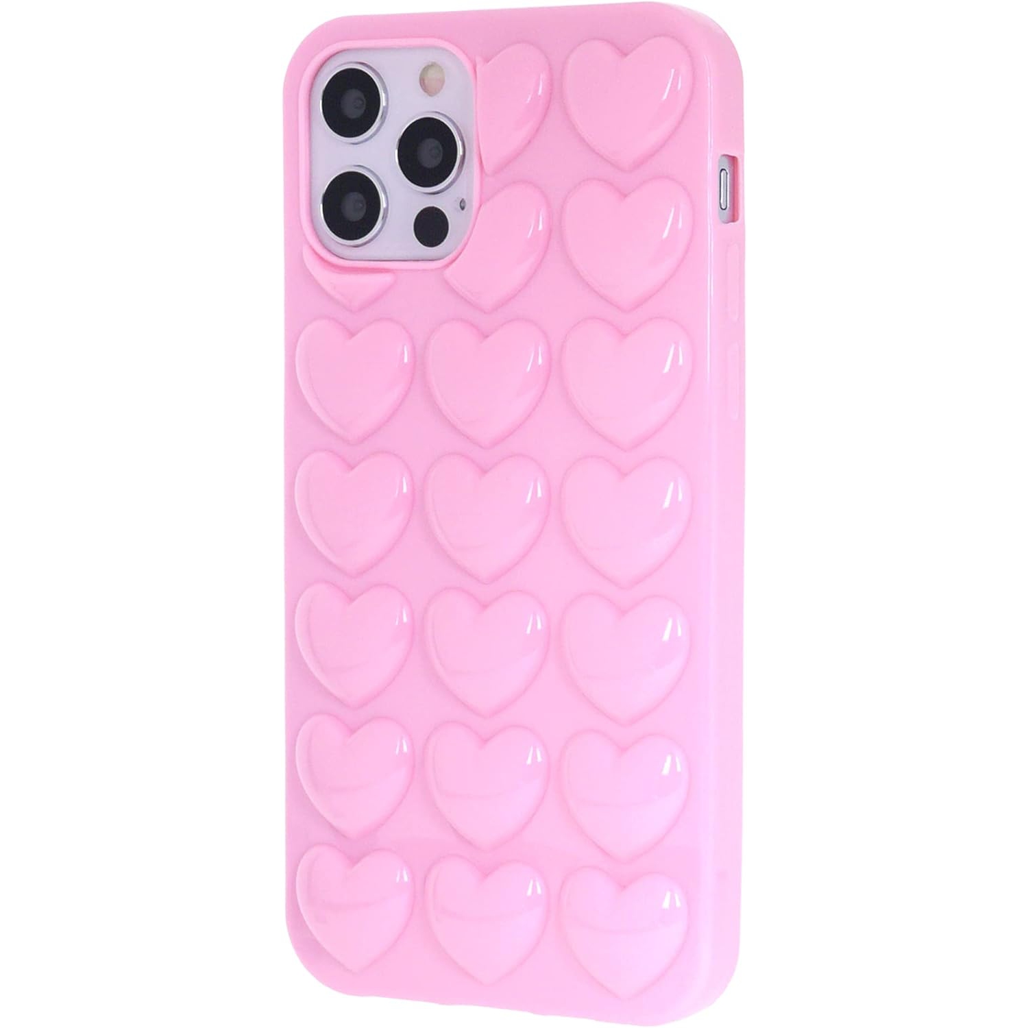 iPhone 12 Mini Case for Women, 3D Pop Bubble Heart Kawaii Gel Cover, Cute Girly for iPhone12 Mini 5.4 inch 2020 -