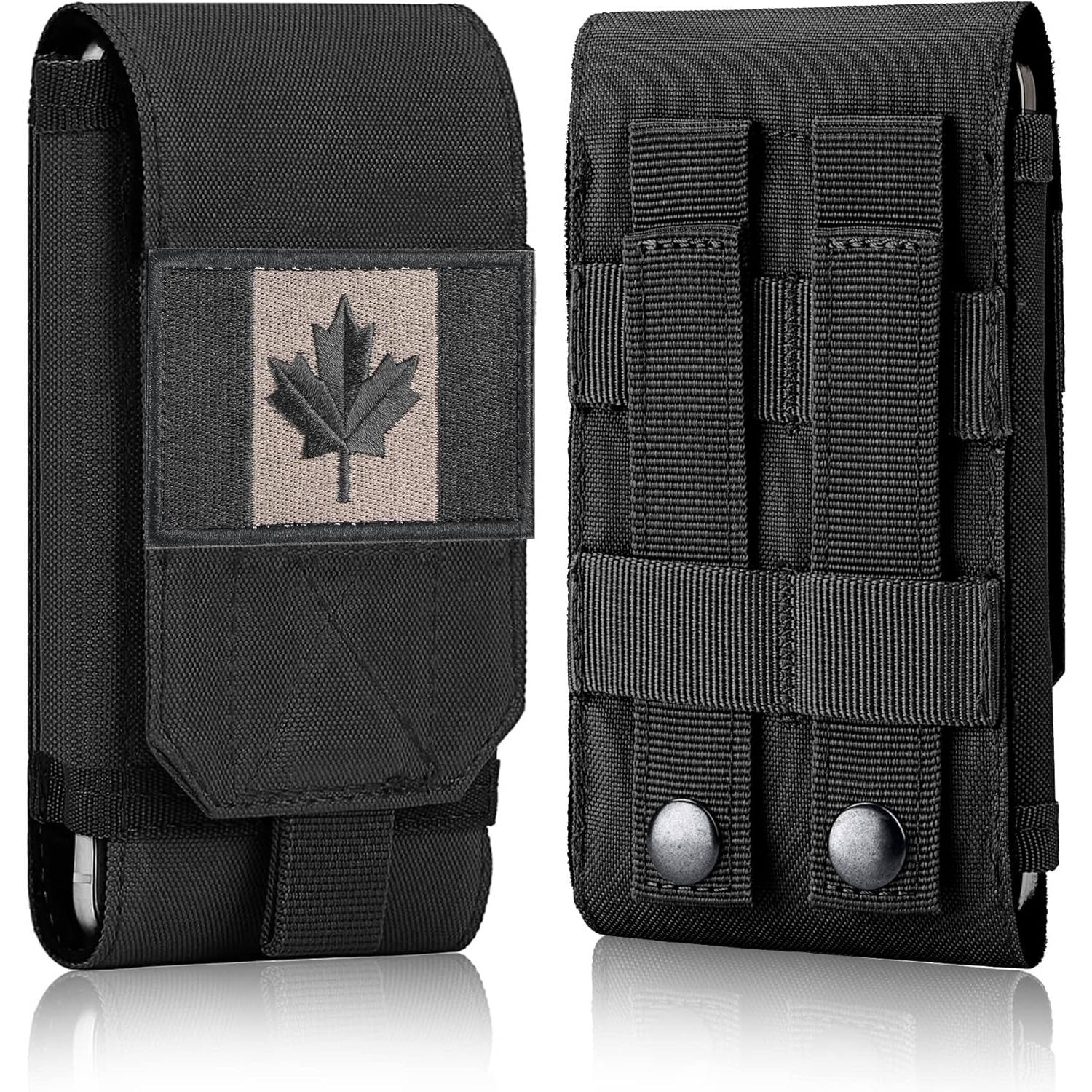 Tactical Molle Phone Cover Case, Heavy Duty Loop Belt Holster Pouch with Flag Patch for iPhone 14 Plus/14 Pro