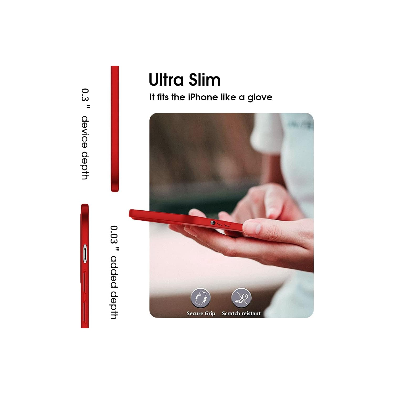 Compatible iPhone 13 Mini Case Slim Fit Ultra-Thin [Guardian Series] Soft TPU Matte Finish Coating Phone Cases