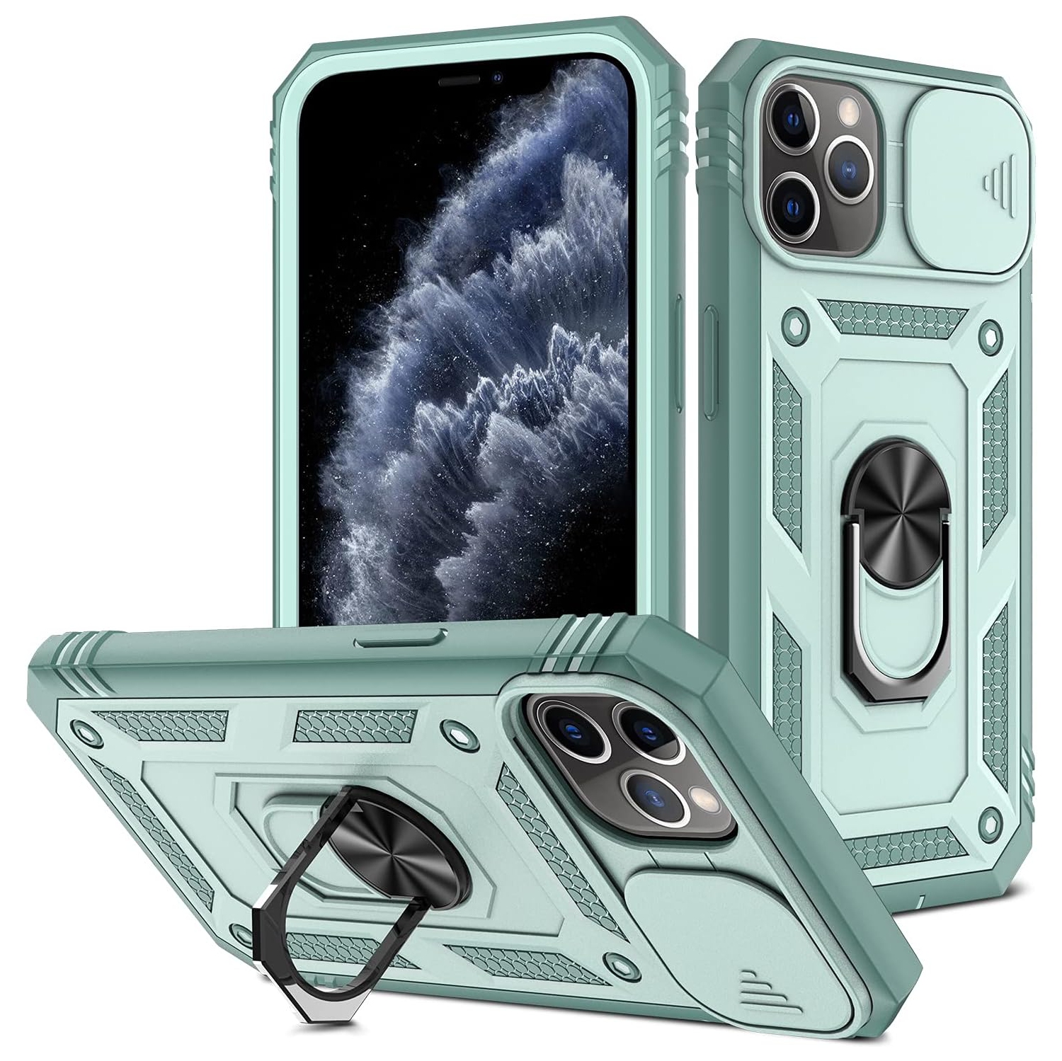 Case for iPhone 11 Pro Max,Silicone Heavy-Duty Tough Rugged Lightweight Shockproof with Bracket Bumper Cover