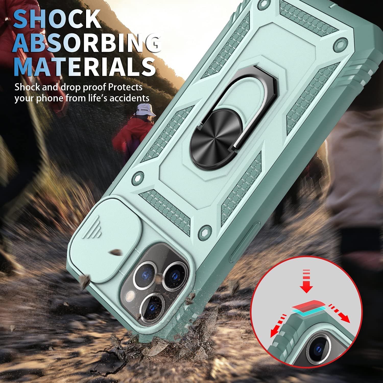 Case for iPhone 11 Pro Max,Silicone Heavy-Duty Tough Rugged Lightweight Shockproof with Bracket Bumper Cover
