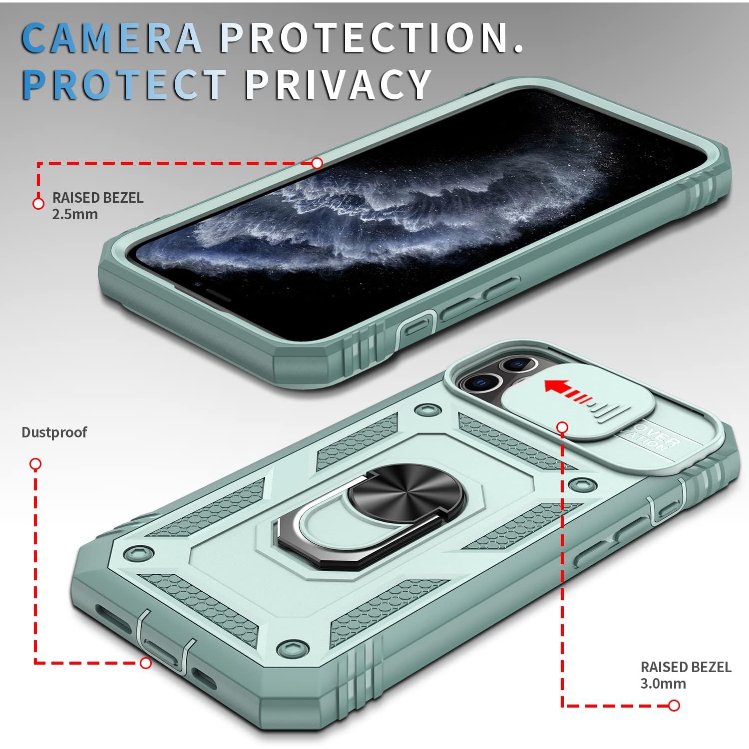 Case for iPhone 11 Pro Max,Silicone Heavy-Duty Tough Rugged Lightweight Shockproof with Bracket Bumper Cover