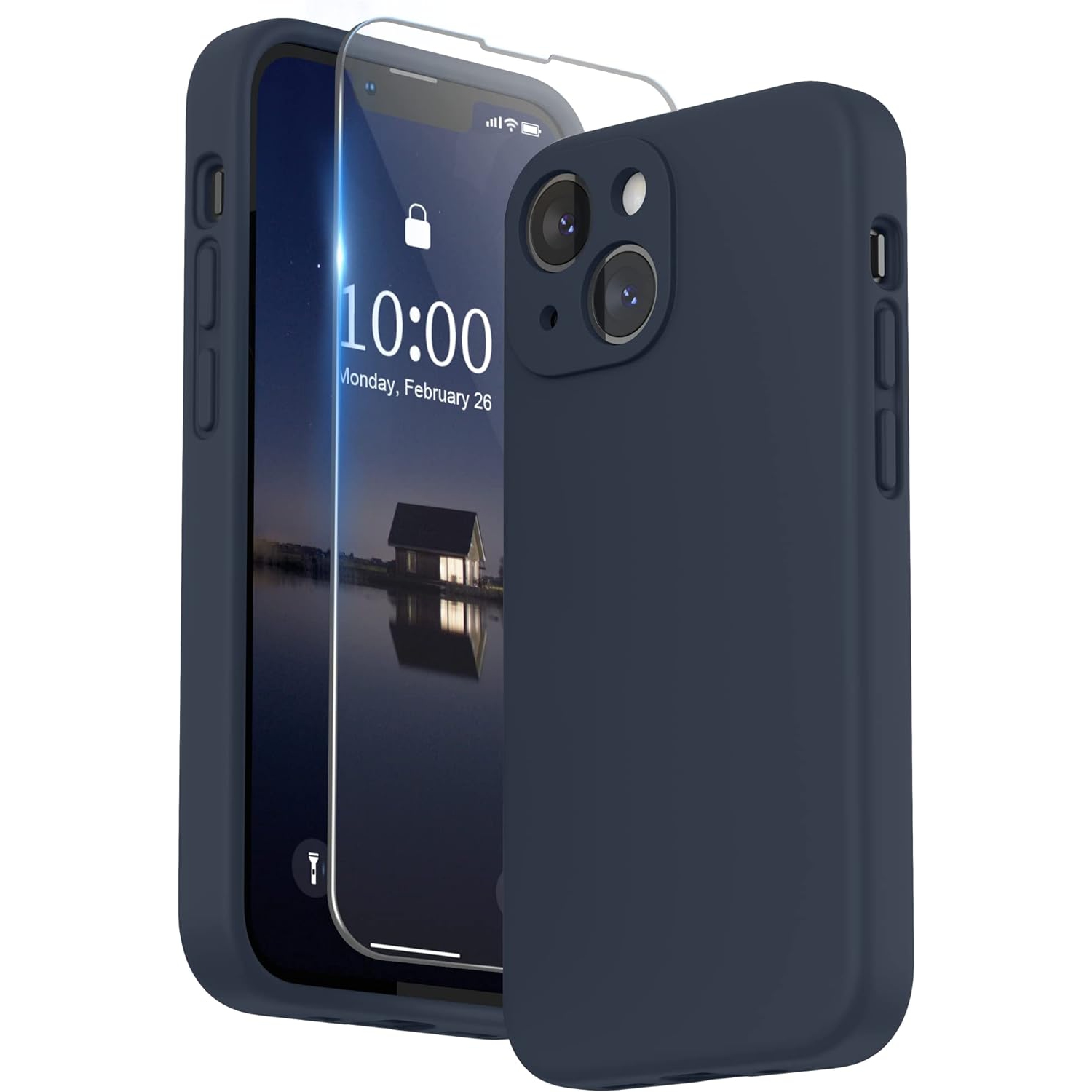 Designed for iPhone 13 Mini Case with Screen Protector, Liquid