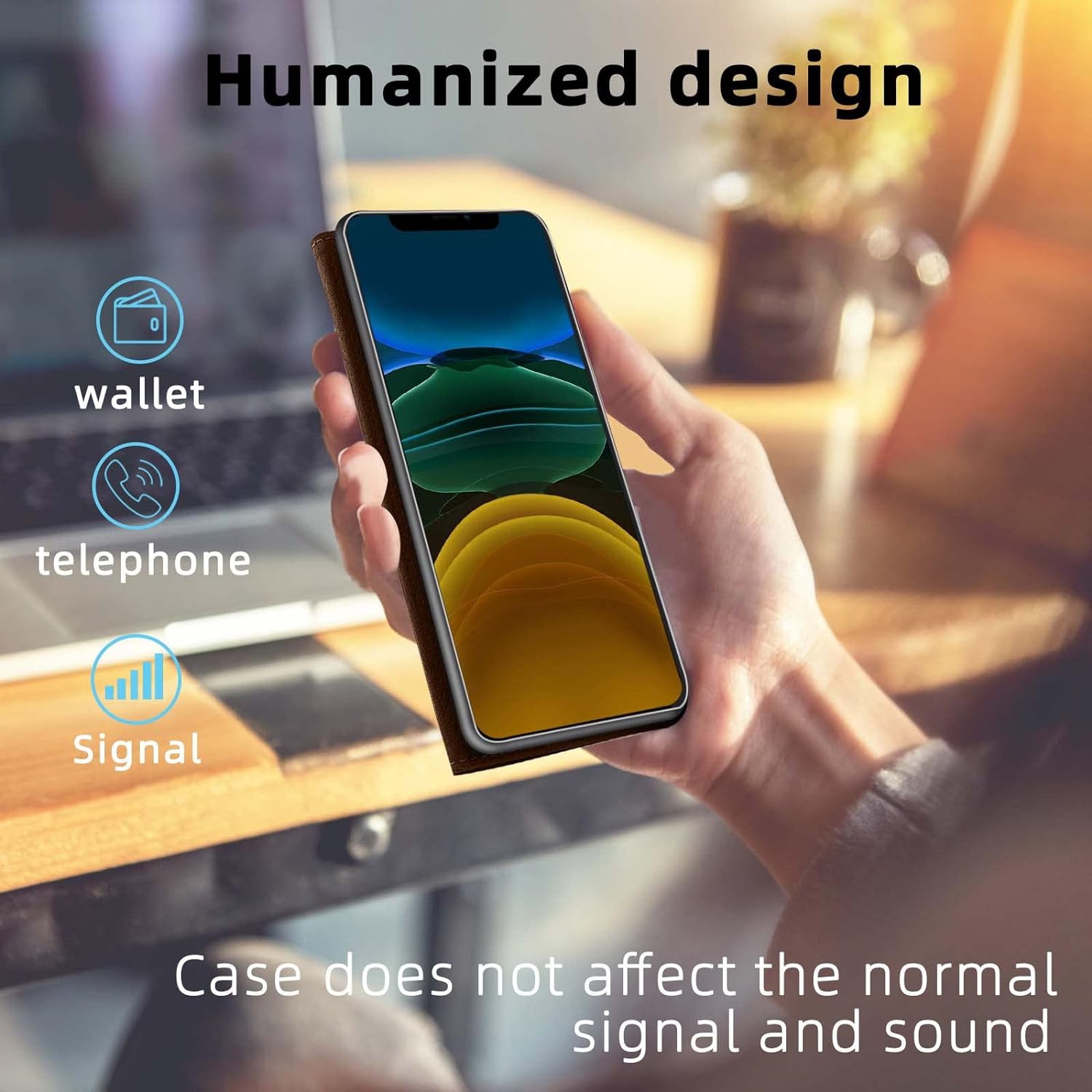 iPhone 11 Pro Wallet Case,5.8-inch, [Glass Screen Protector Included][RFID Blocking] Flip Folio Leather Cell