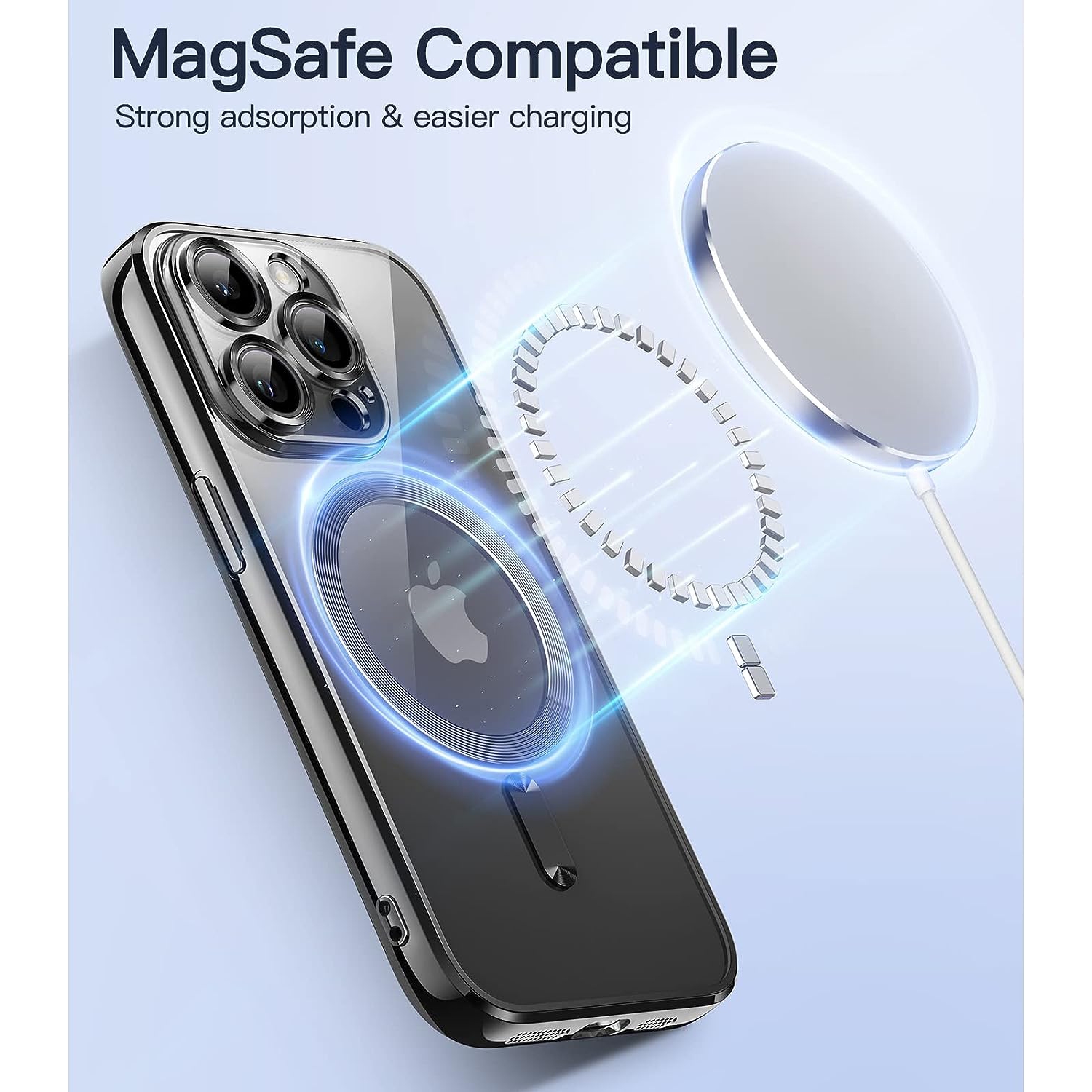 Étui électroplaqué pour iPhone 14 Pro de 6,1 po, objectif de caméra protection complète,