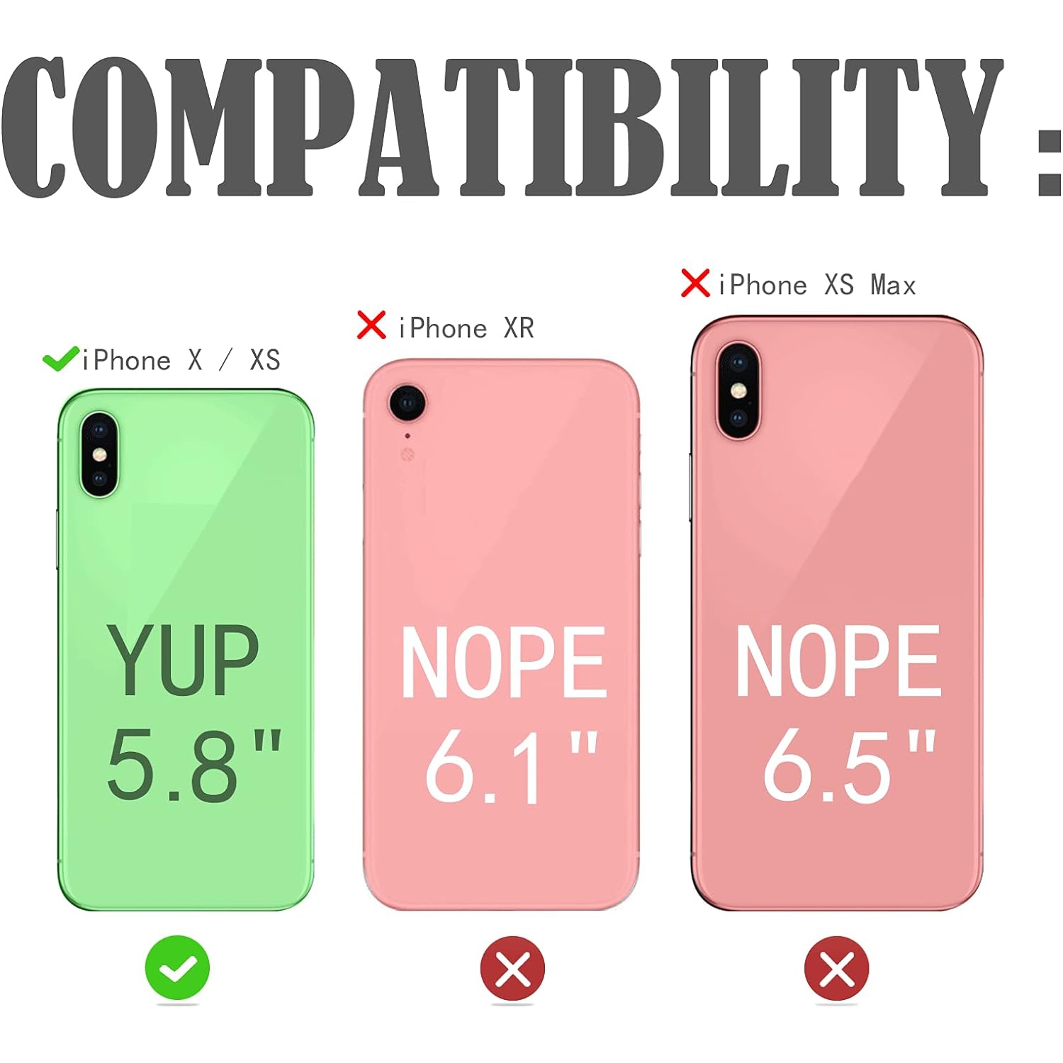 iPhone X Wallet Case / iPhone XS Case with Card Holder Slot Premium PU Leather Strong Magnetic Flip Folio