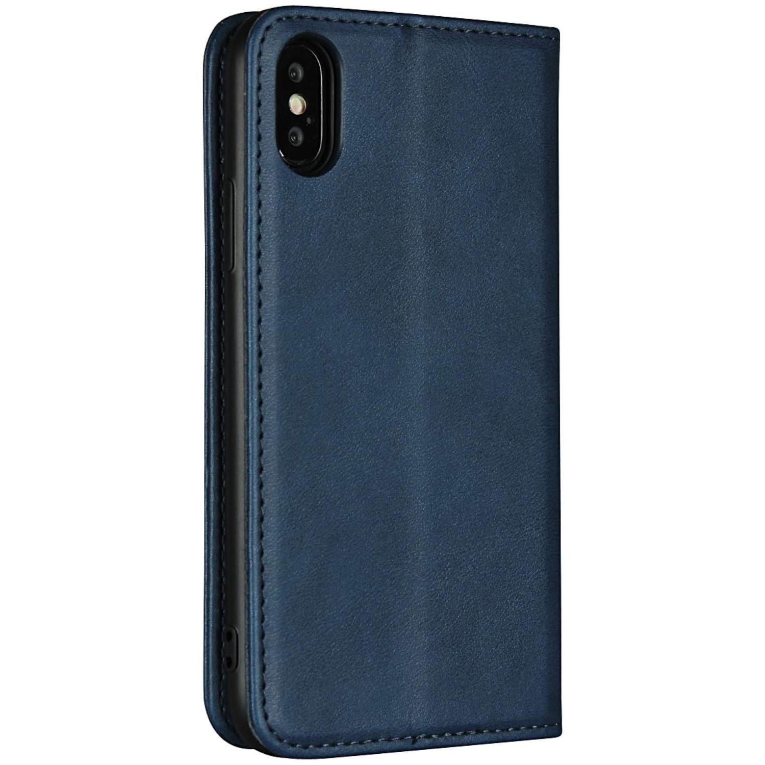 iPhone X Wallet Case / iPhone XS Case with Card Holder Slot Premium PU Leather Strong Magnetic Flip Folio