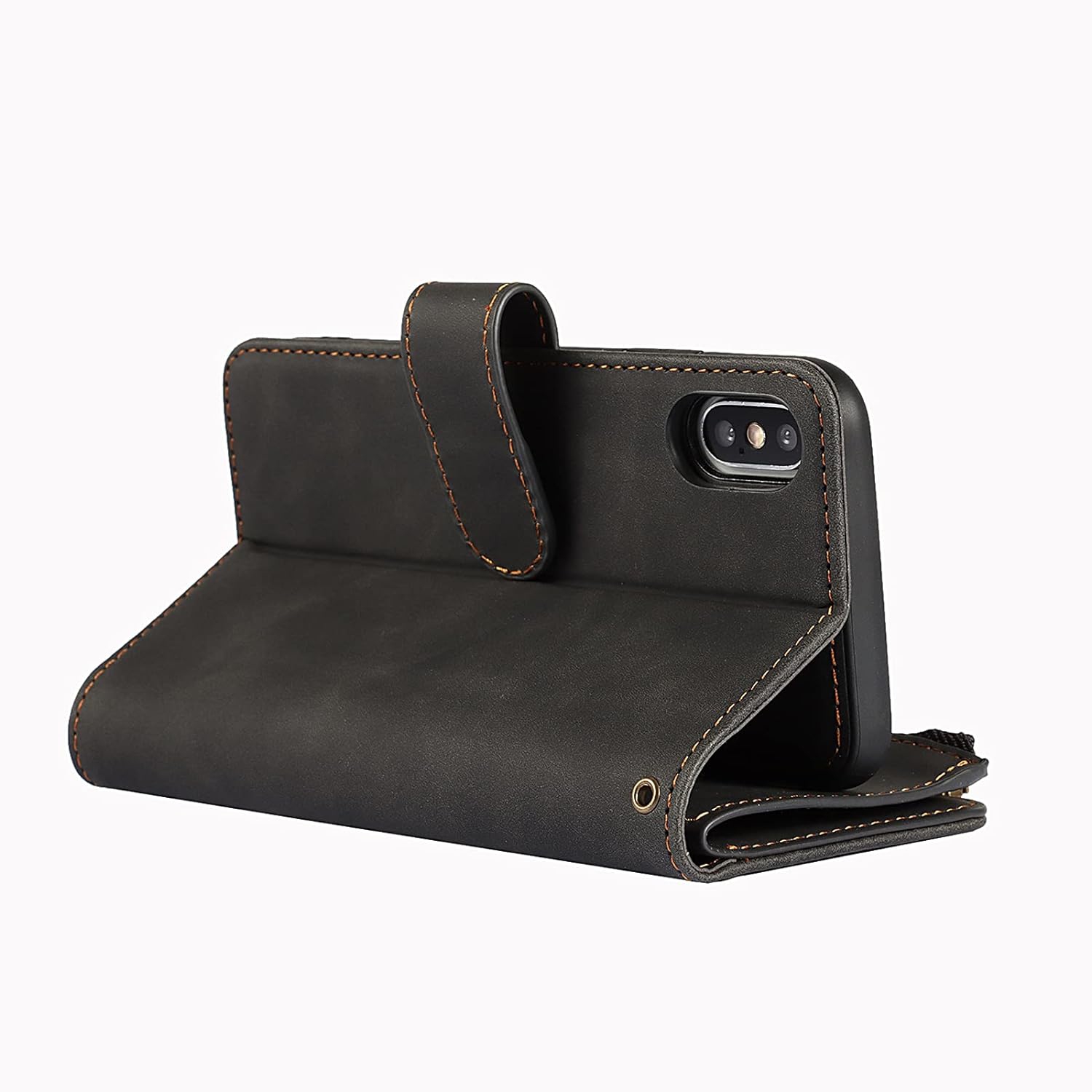 for iPhone X/iPhone Xs Wallet Case,2 in 1 Detachable Flip Wallet Case with Zipper [Premium Leather][6 Card