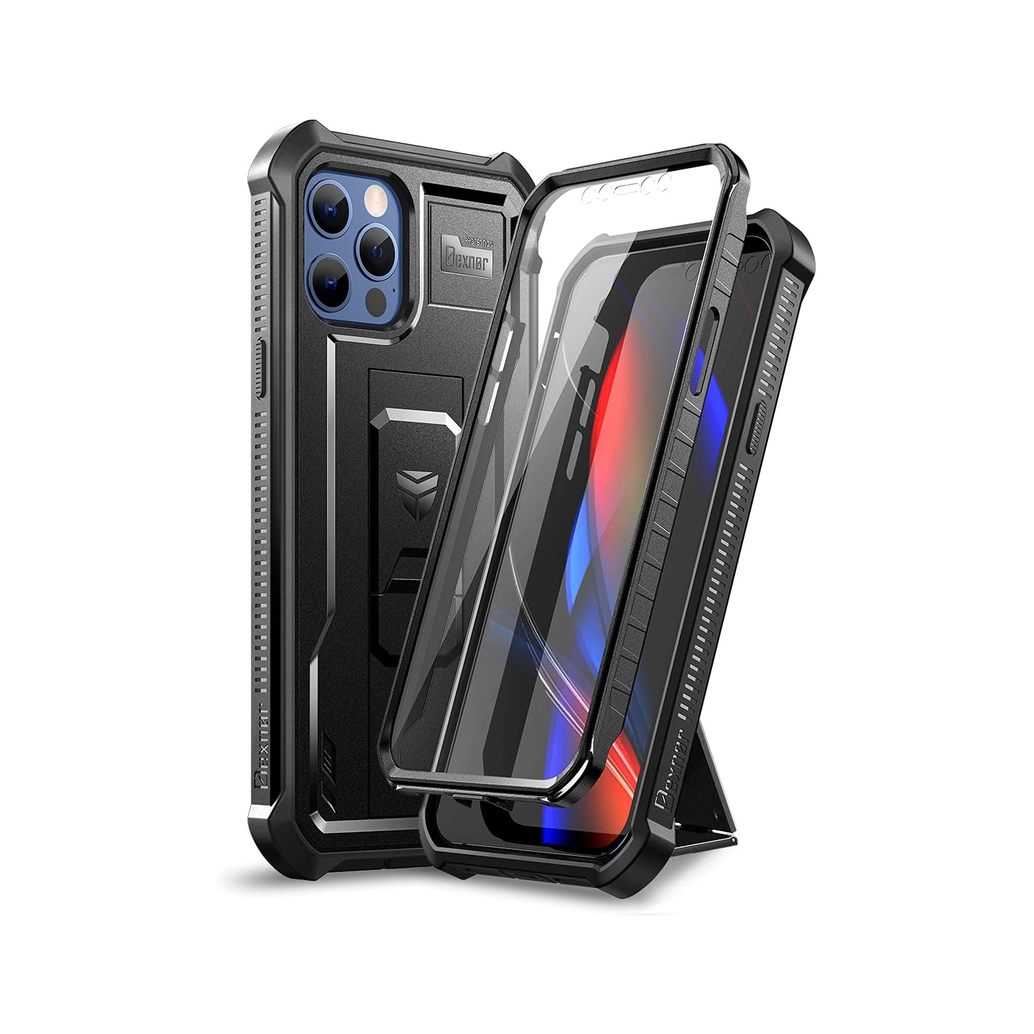 Case Compatible with iPhone 12 & 12 Pro [6.1 inch] 360 Full Body Heavy Duty Military Grade Shockproof Hard Back