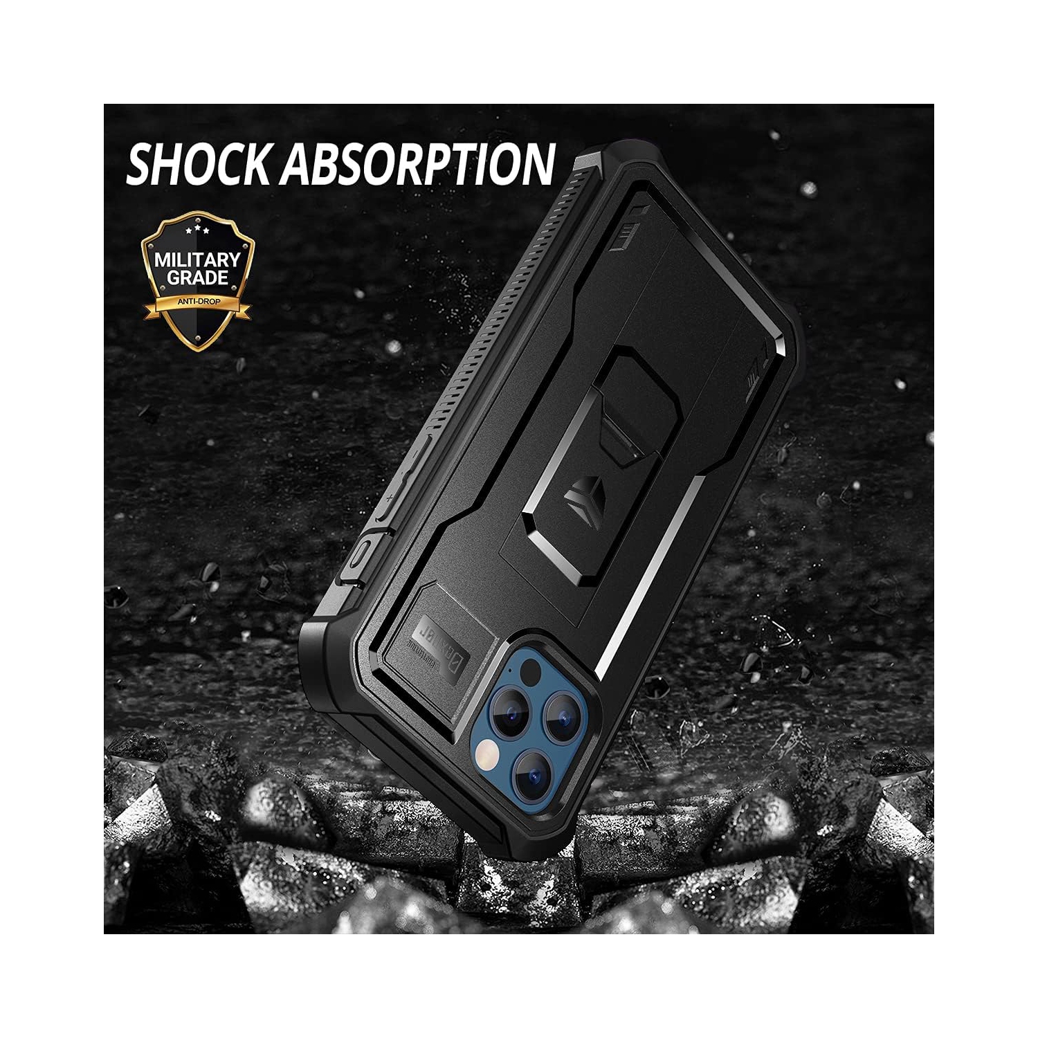 Case Compatible with iPhone 12 & 12 Pro [6.1 inch] 360 Full Body Heavy Duty Military Grade Shockproof Hard Back