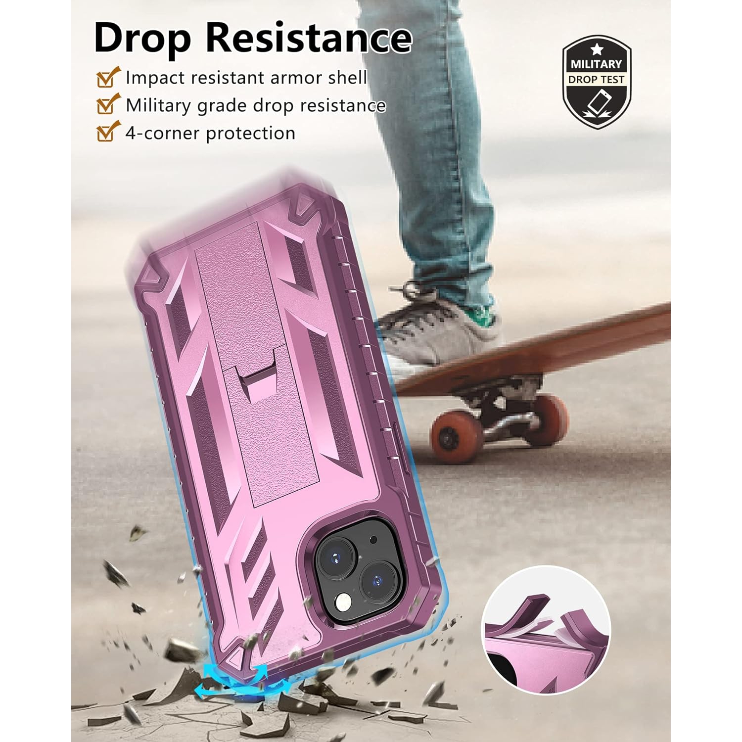 for iPhone 13 Case Protective Cover: for iPhone 14 case Heavy Duty Military Grade Hard Protection Shock Proof