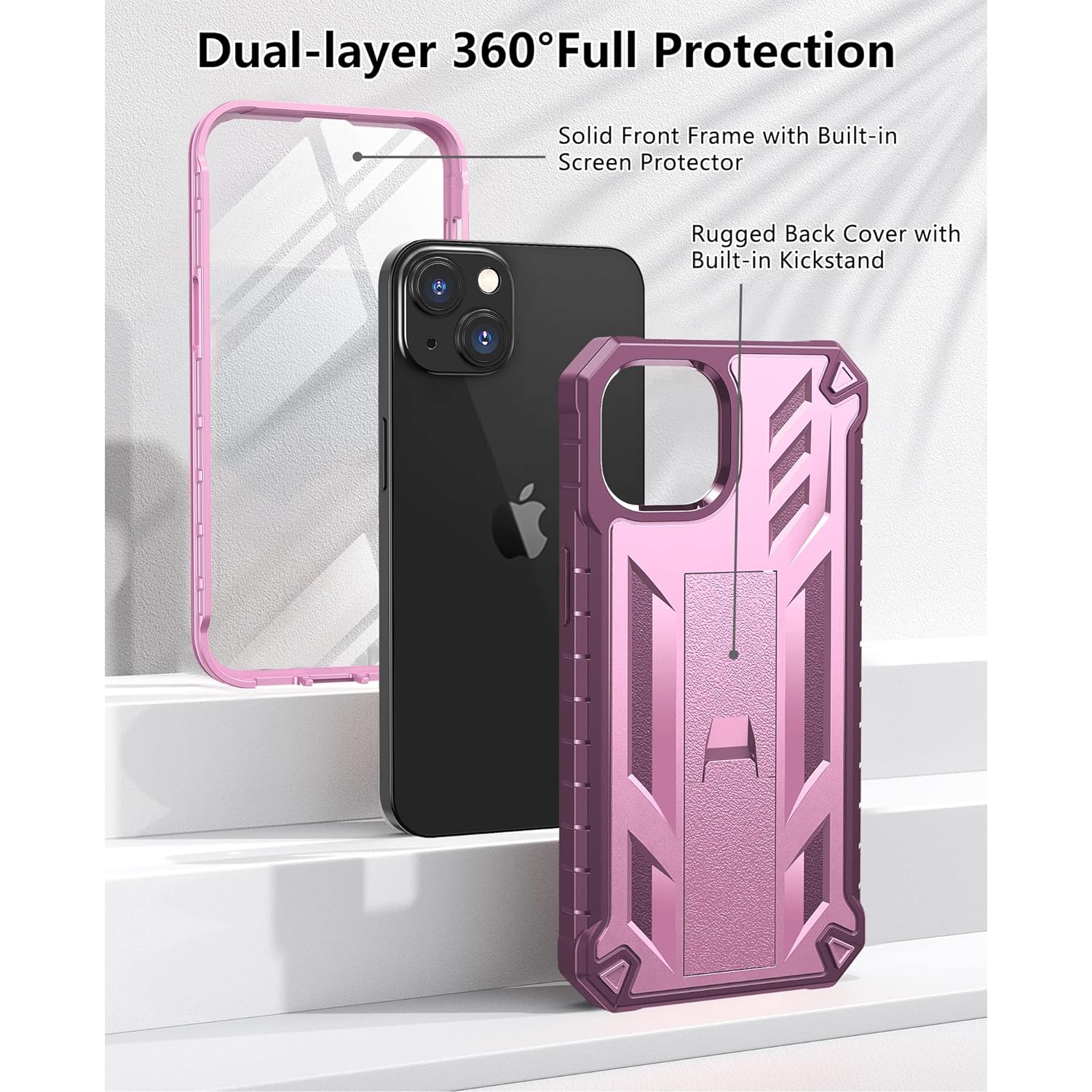 for iPhone 13 Case Protective Cover: for iPhone 14 case Heavy Duty Military Grade Hard Protection Shock Proof