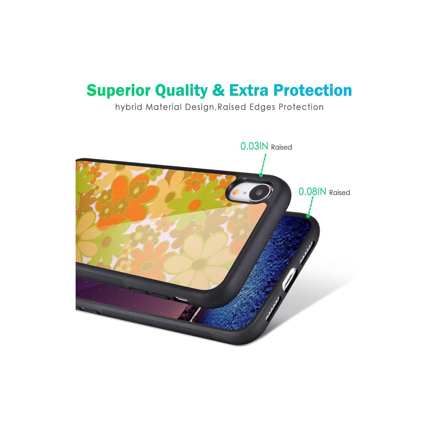 Compatible with iPhone XR Case Splendid Beautiful Floral Design, Hard Back with Colorful Flowers Pattern Soft