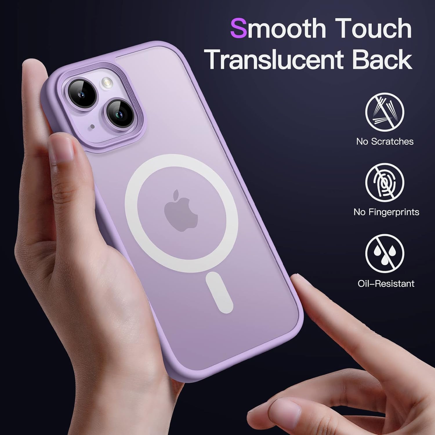 Magnetic Case for iPhone 14 6.1-Inch Compatible with MagSafe, Translucent Matte Back Slim Shockproof Phone Cover